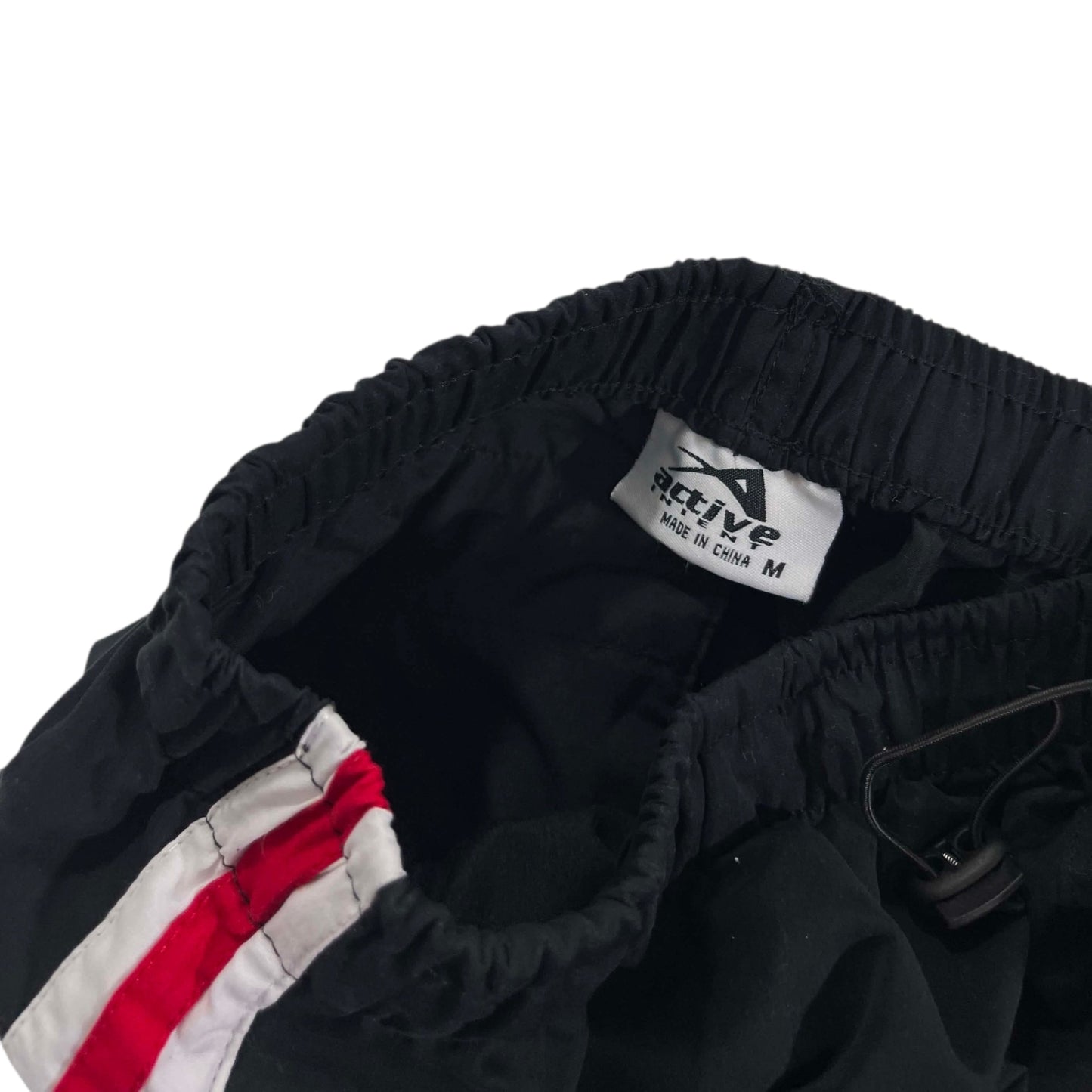 Y2K ACTIVE BLACK BAGGY TRACK PANTS (M)