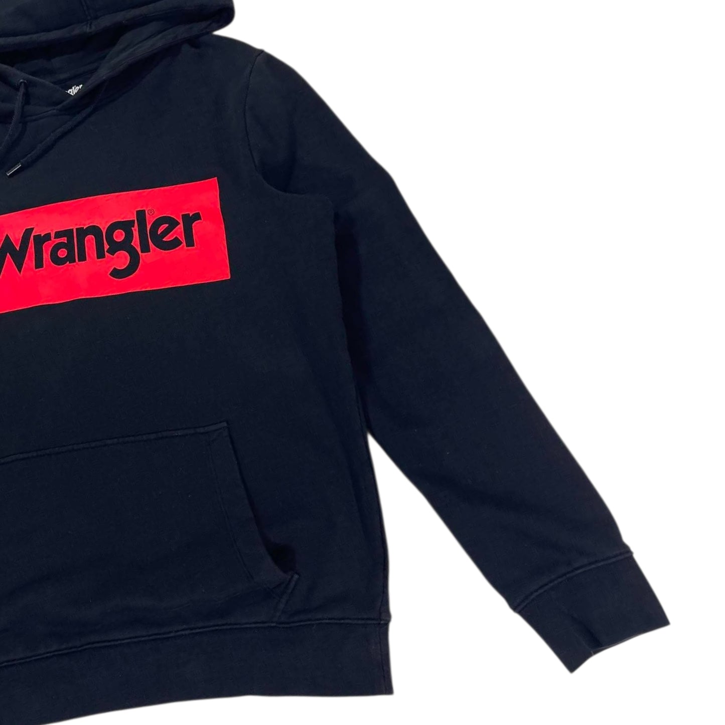 WRANGLER BLACK & RED BOX LOGO HOODIE (S)