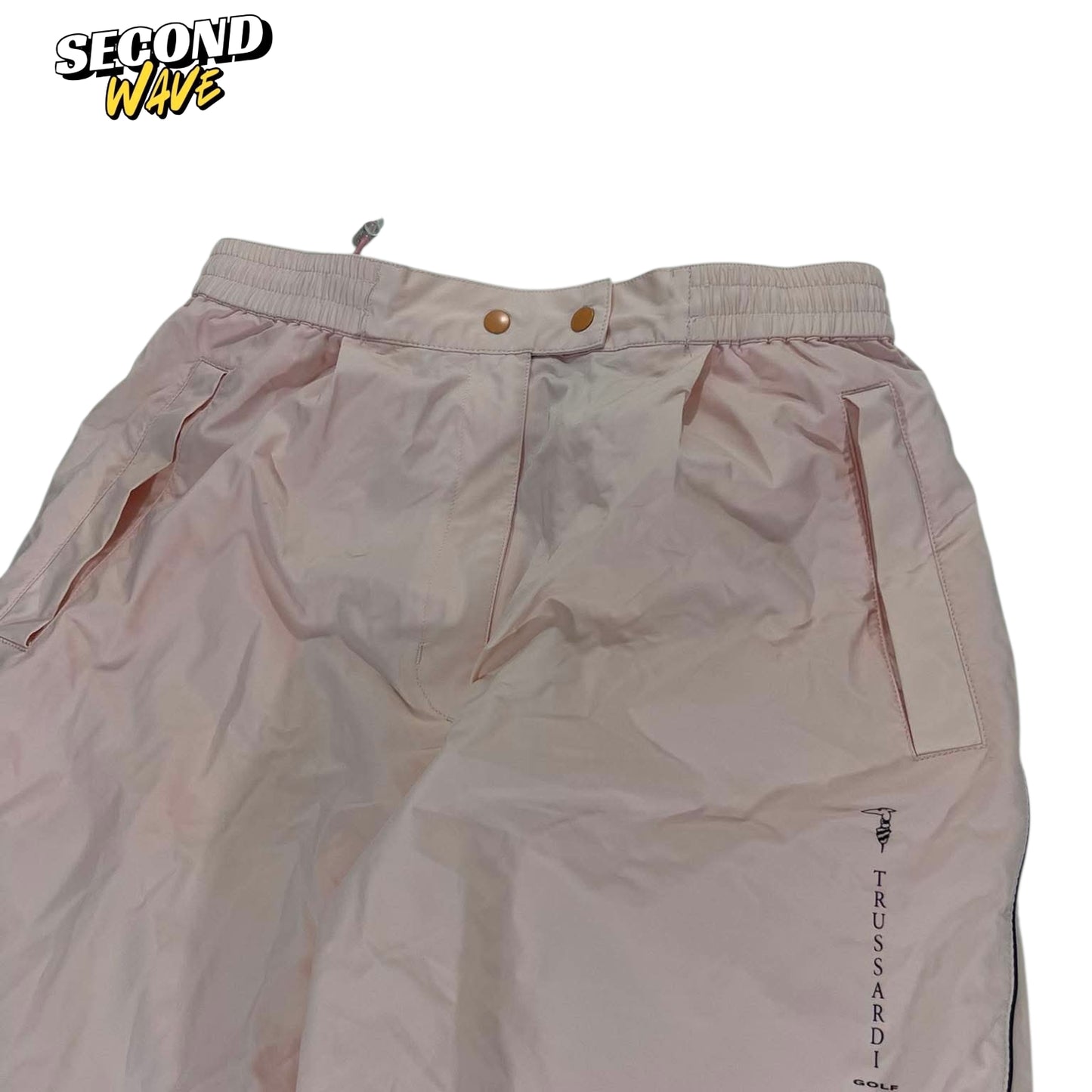 TRUSSARDI GOLF LIGHT PINK NYLON TRACK PANTS (S)
