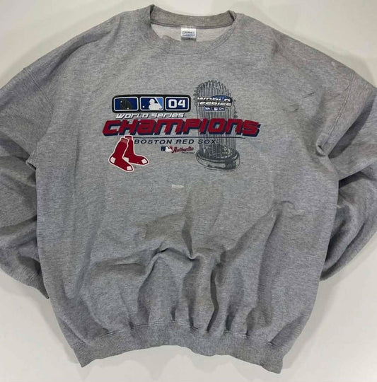 2004 BOSTON RED SOX WORLD SERIES CHAMPIONS GREY CREWNECK SWEATSHIRT (XL-XXL)