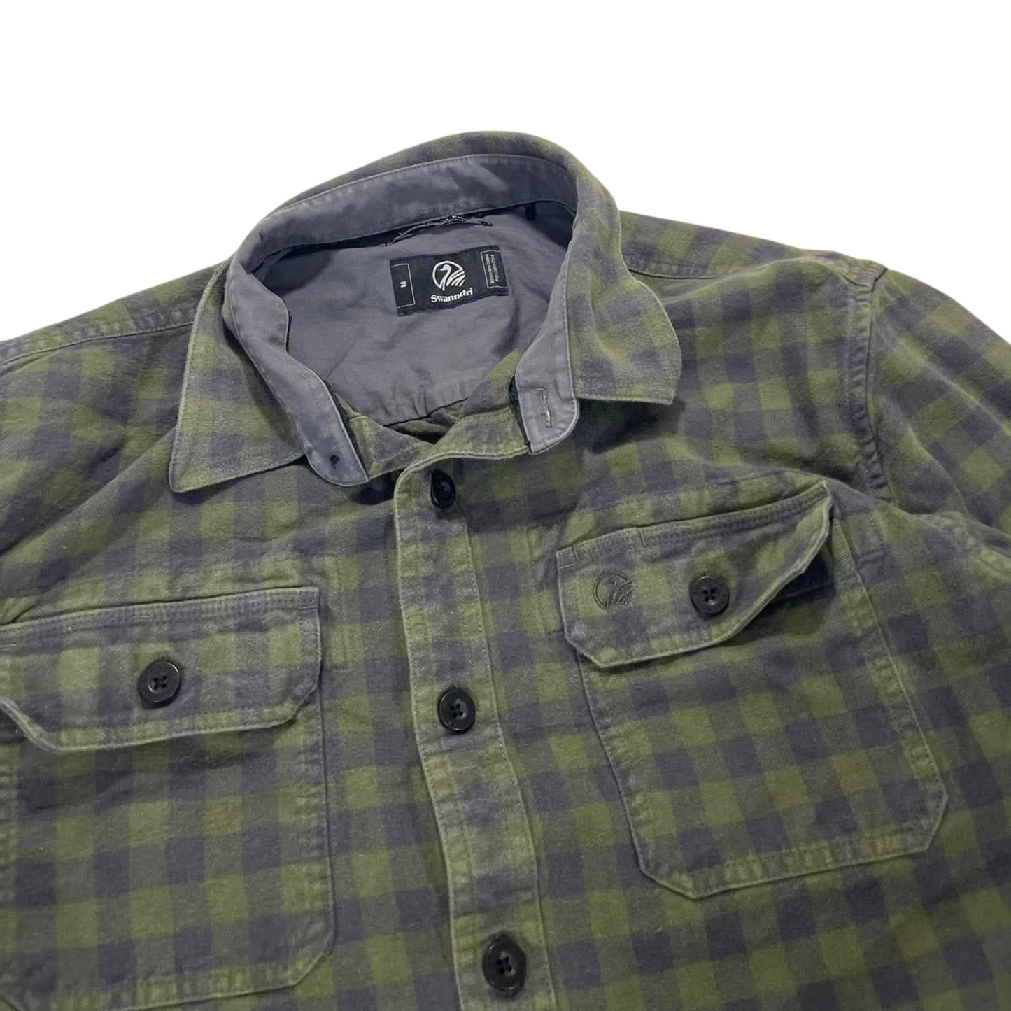 SWANNNDRI GREEN CHECKERED FLANNEL (M)