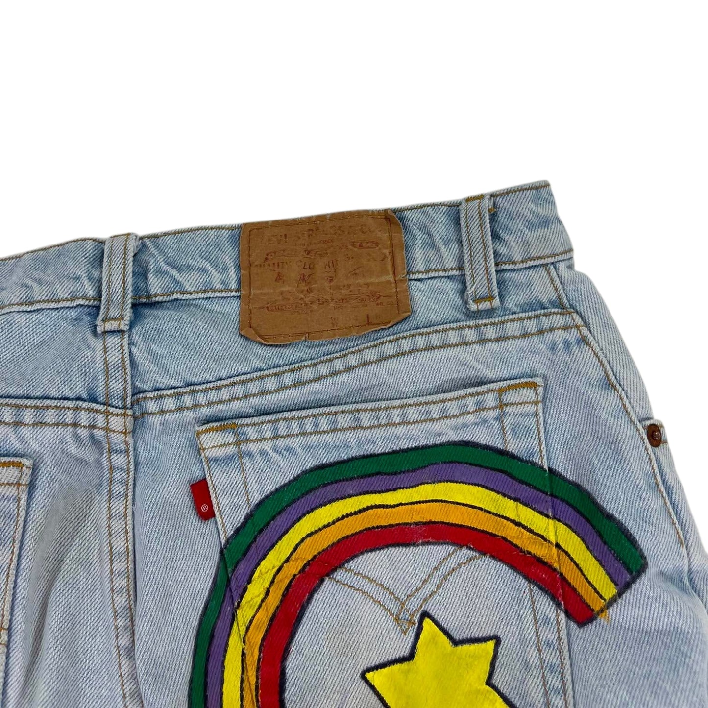 VINTAGE LEVI'S BLUE JEANS HAND PAINTED (31)