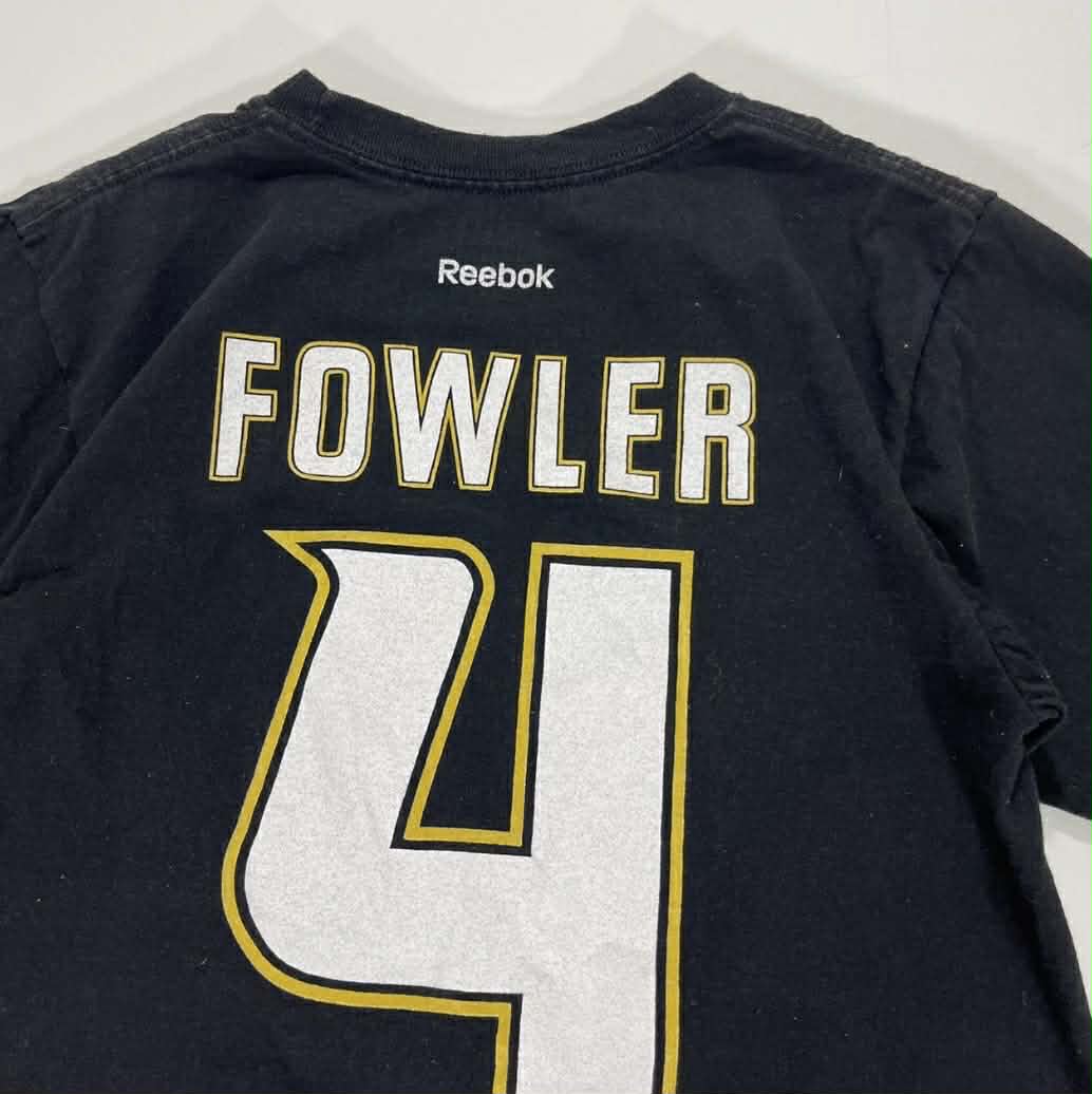 VINTAGE FOWLER REEBOK BLACK ANAHEIM DUCKS NHL HOCKEY TEE (M)