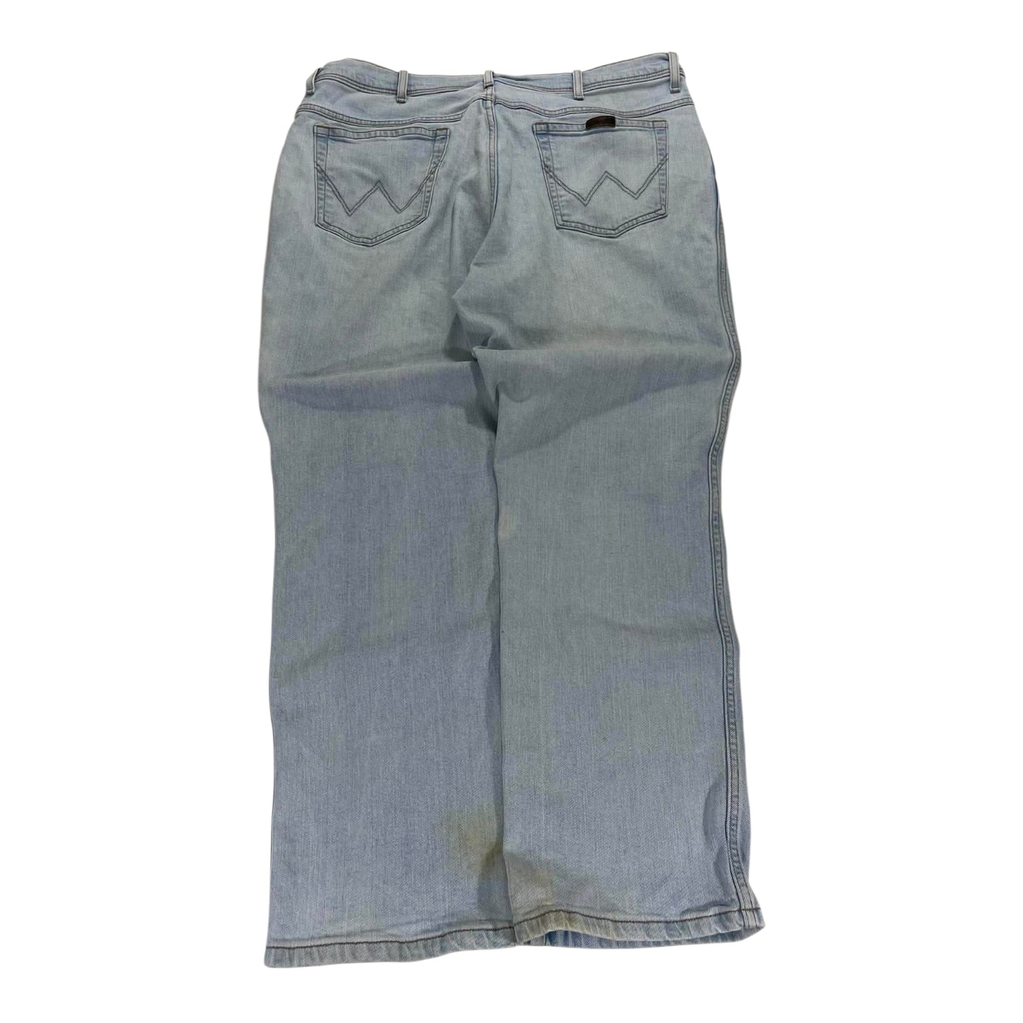 VINTAGE TRASHED WRANGLER BLUE DENIM JEANS (38)