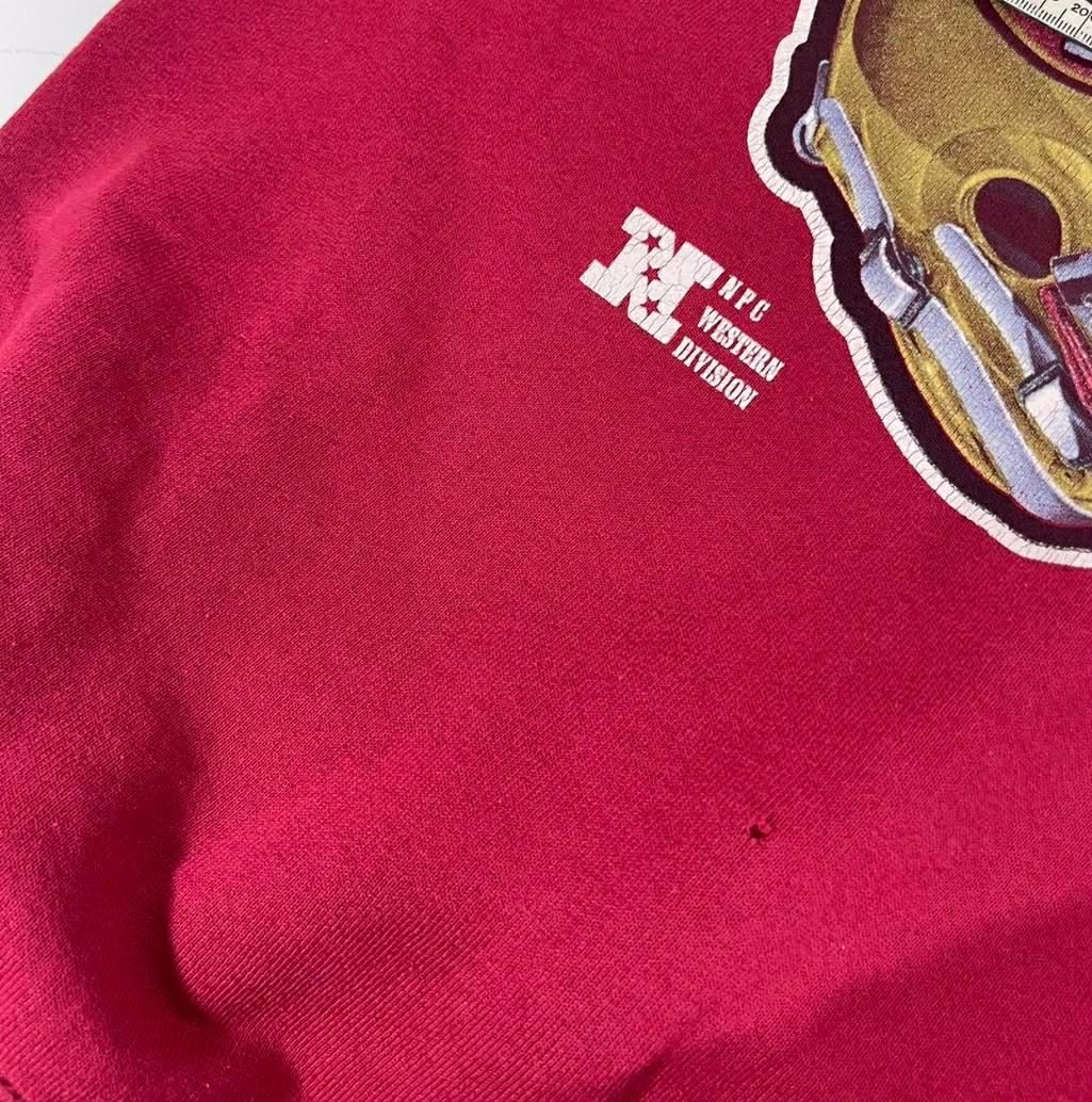 VINTAGE HELMET SAN FRANCISCO 49ERS RED CREWNECK SWEATSHIRT (M)