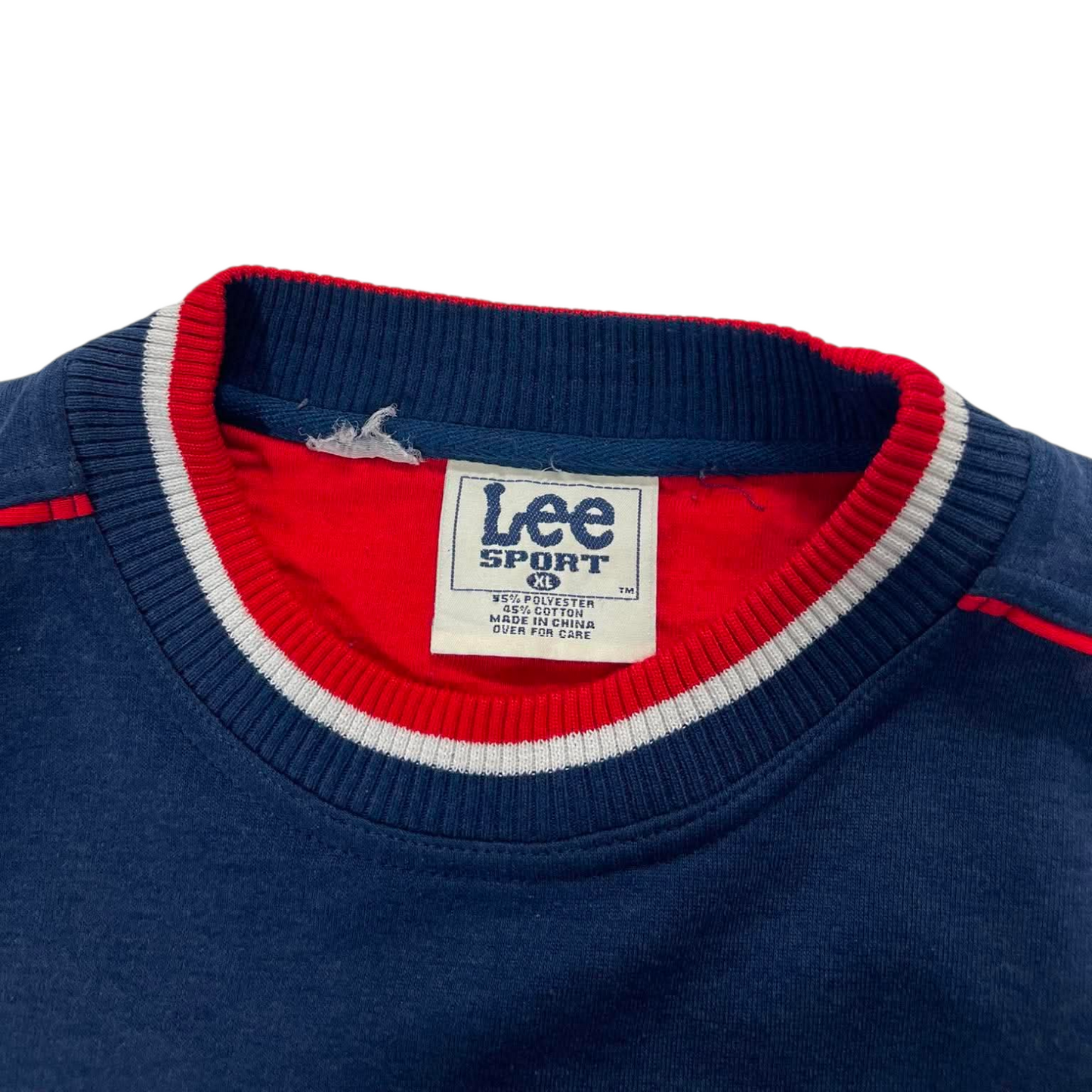 VINTAGE EMBROIDERED LEE SPORT NEW YORK RANGERS NAVY CREWNECK (XL)