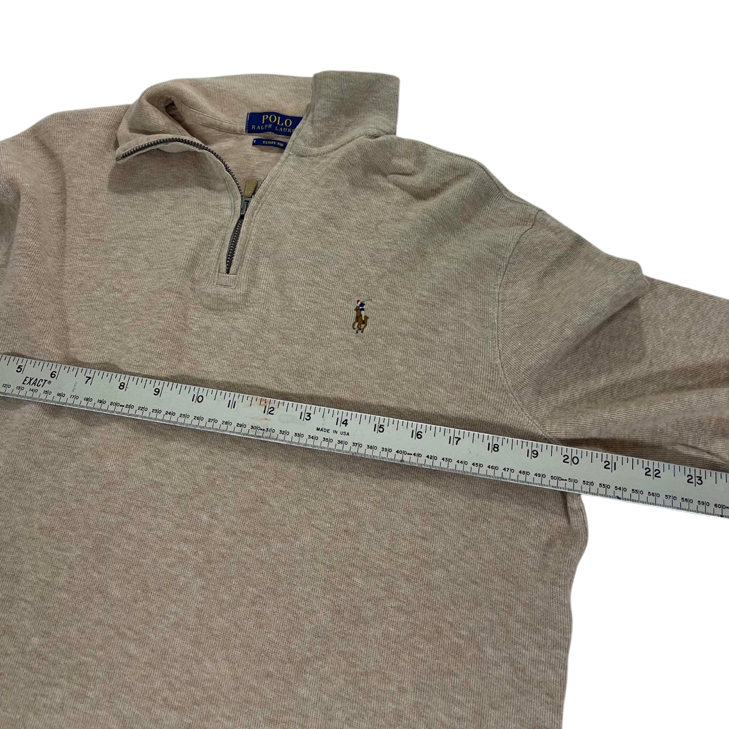 POLO RALPH LAUREN LIGHT BROWN QUARTER ZIP (S)