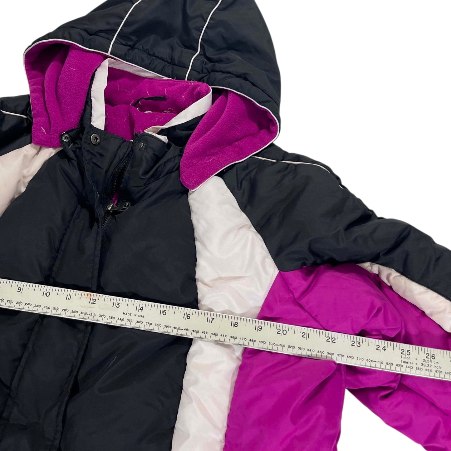 MULTI COLOUR PUFFER HOODIE (M)