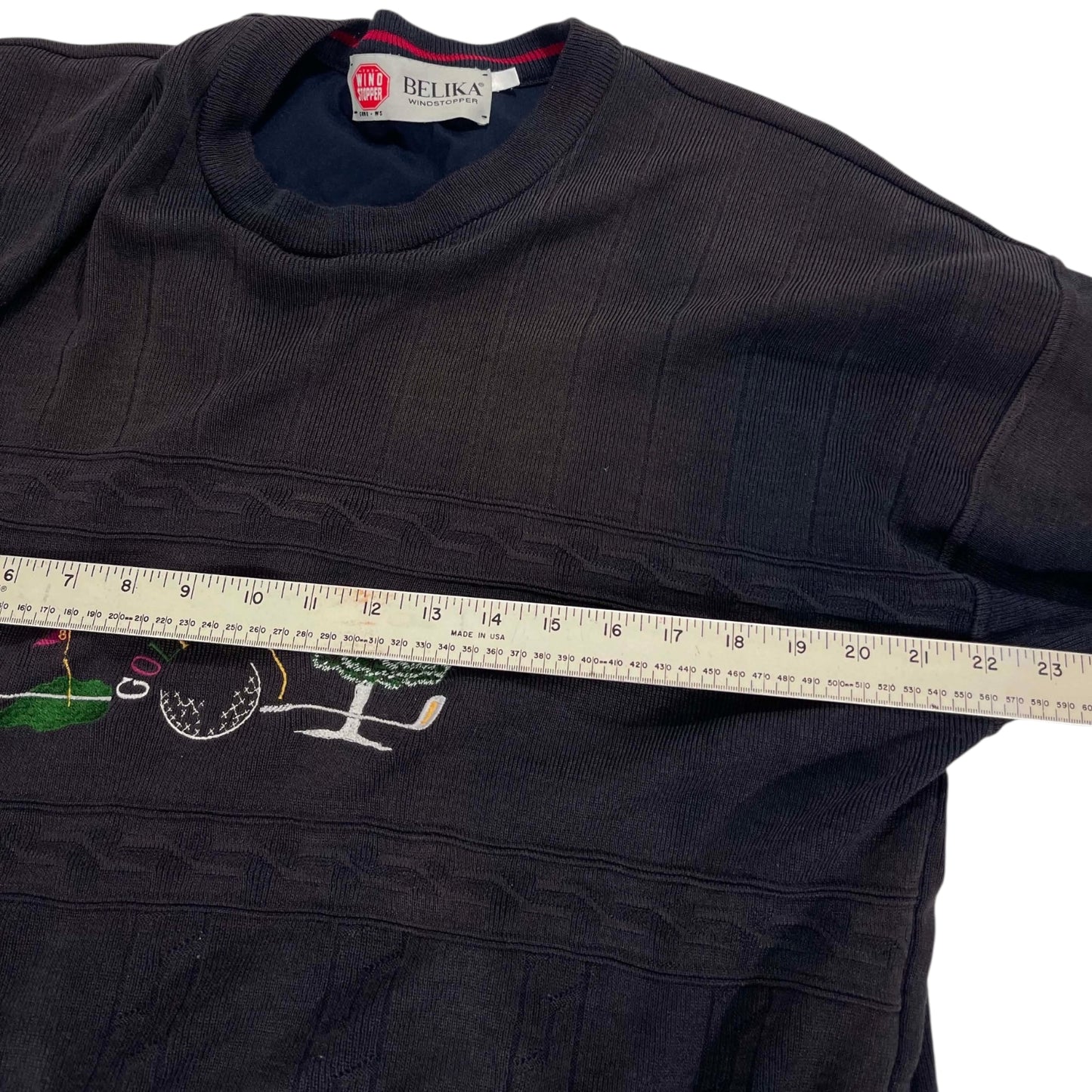 90S BELIKA  WINDSTOPPER GOLF EMBROIDERED SWEATER (L)