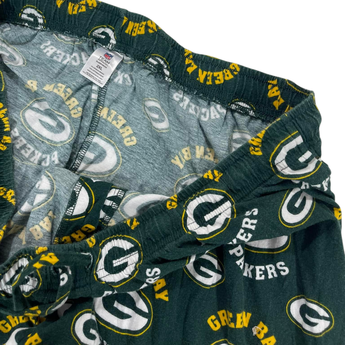 VINTAGE NFL GREEN BAY PACKERS GREEN PYJAMA BOTTOMS (XL)