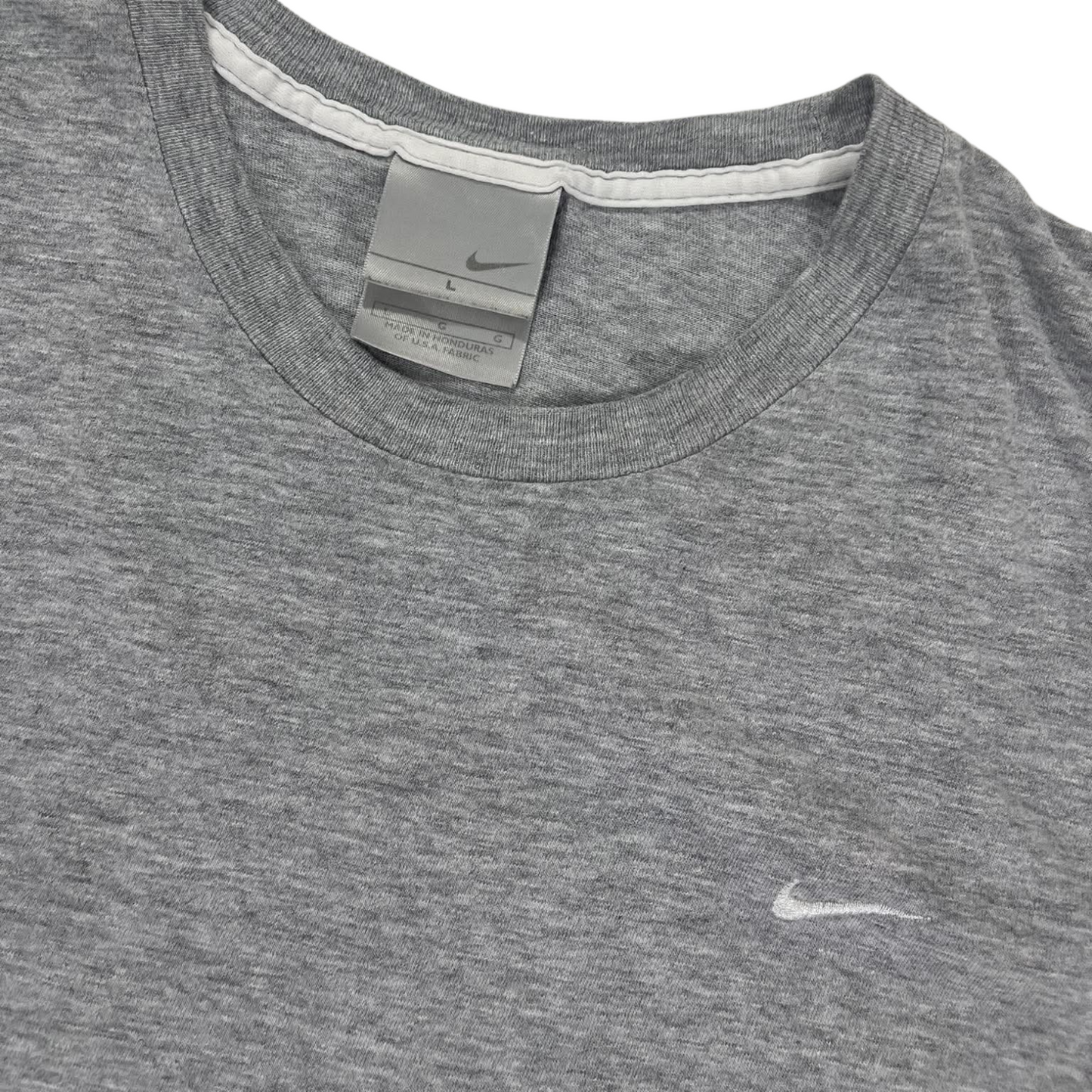 VINTAGE NIKE GREY COTTON T-SHIRT WITH EMBROIDERED LOGO (L)