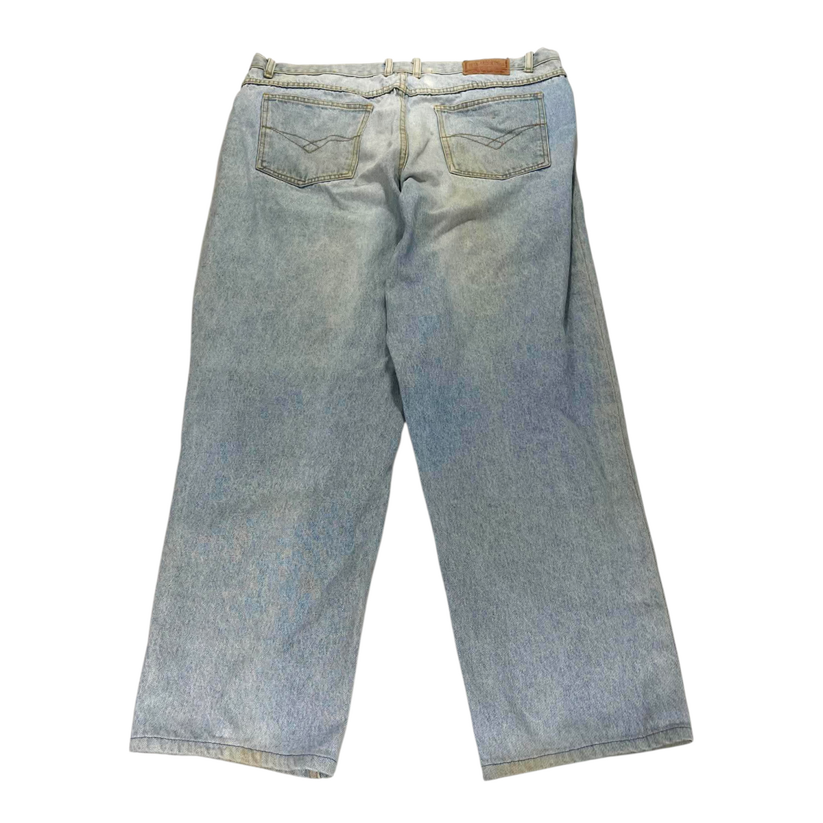 Y2K TRASHED B90S BLUE DENIM JEANS (38)