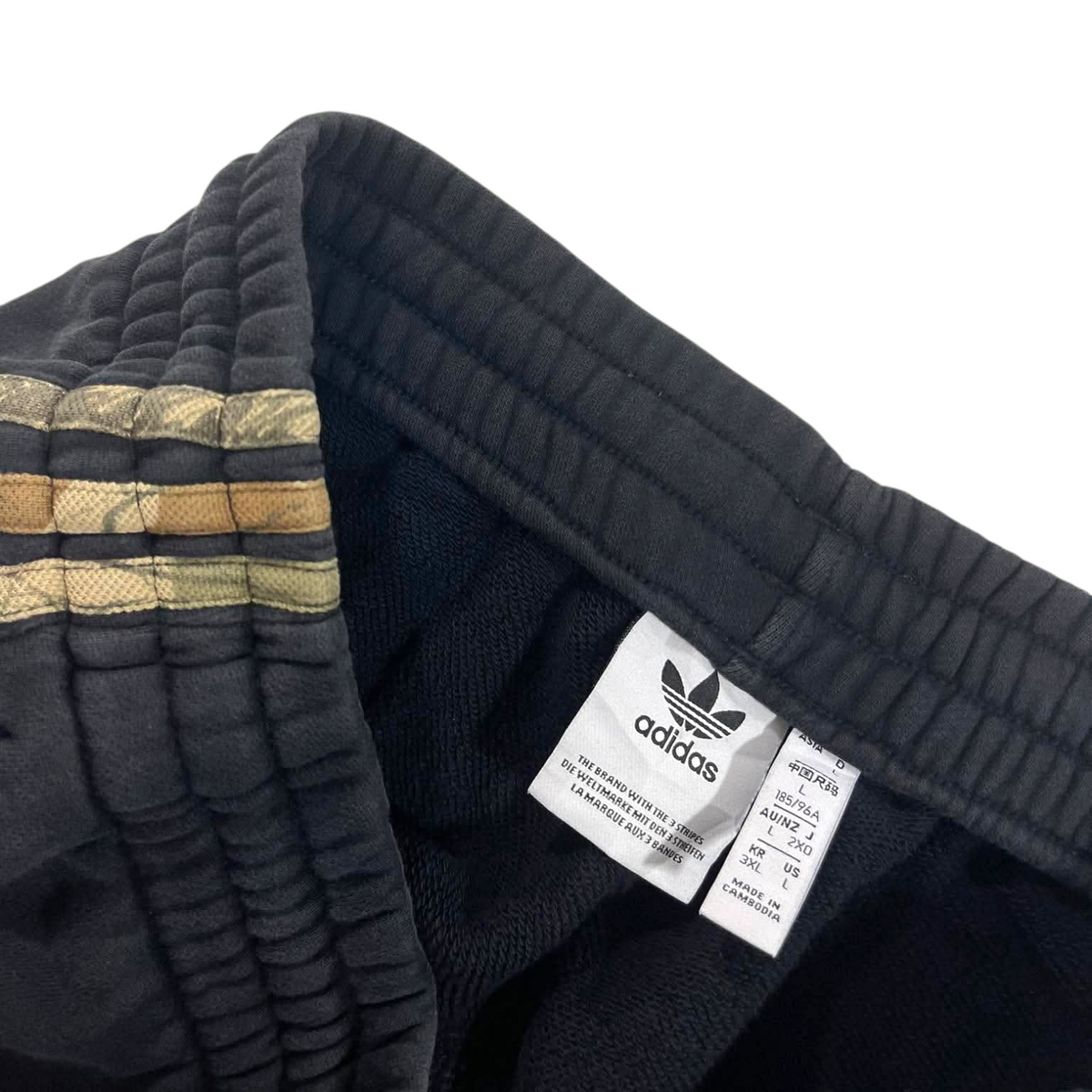 ADIDAS BLACK CAMO SWEATPANTS² (L)