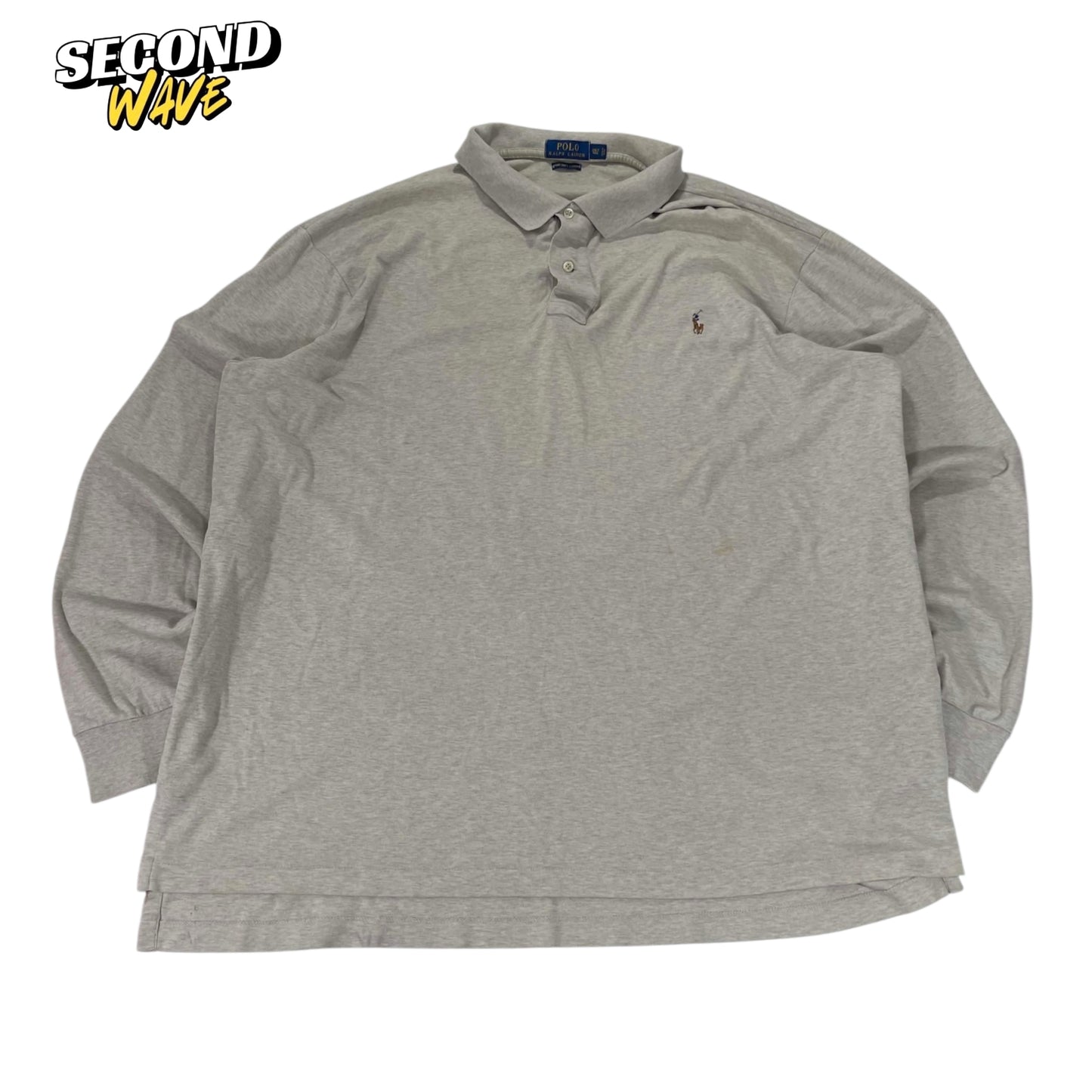 POLO RALPH LAUREN TAN POLO LONG SLEEVE (2XL)