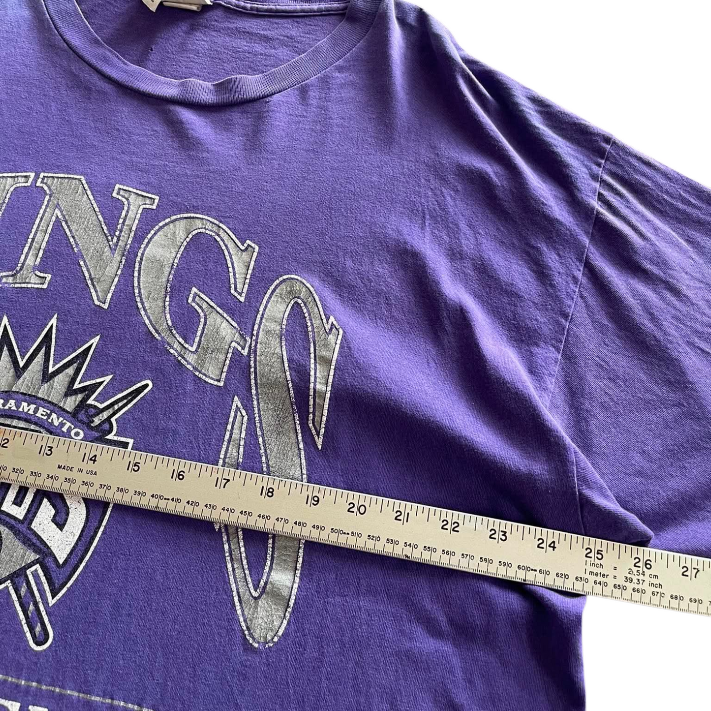 VINTAGE FADED LEE PURPLE SACRAMENTO KINGS NBA TEE (XL-XXL)