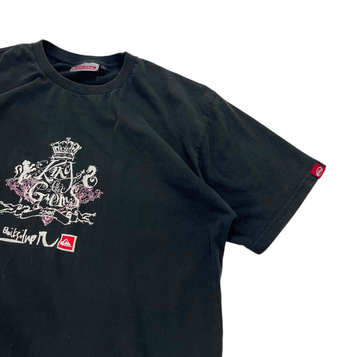 Y2K QUIKSILVER BLACK GRAPHIC TEE (L)