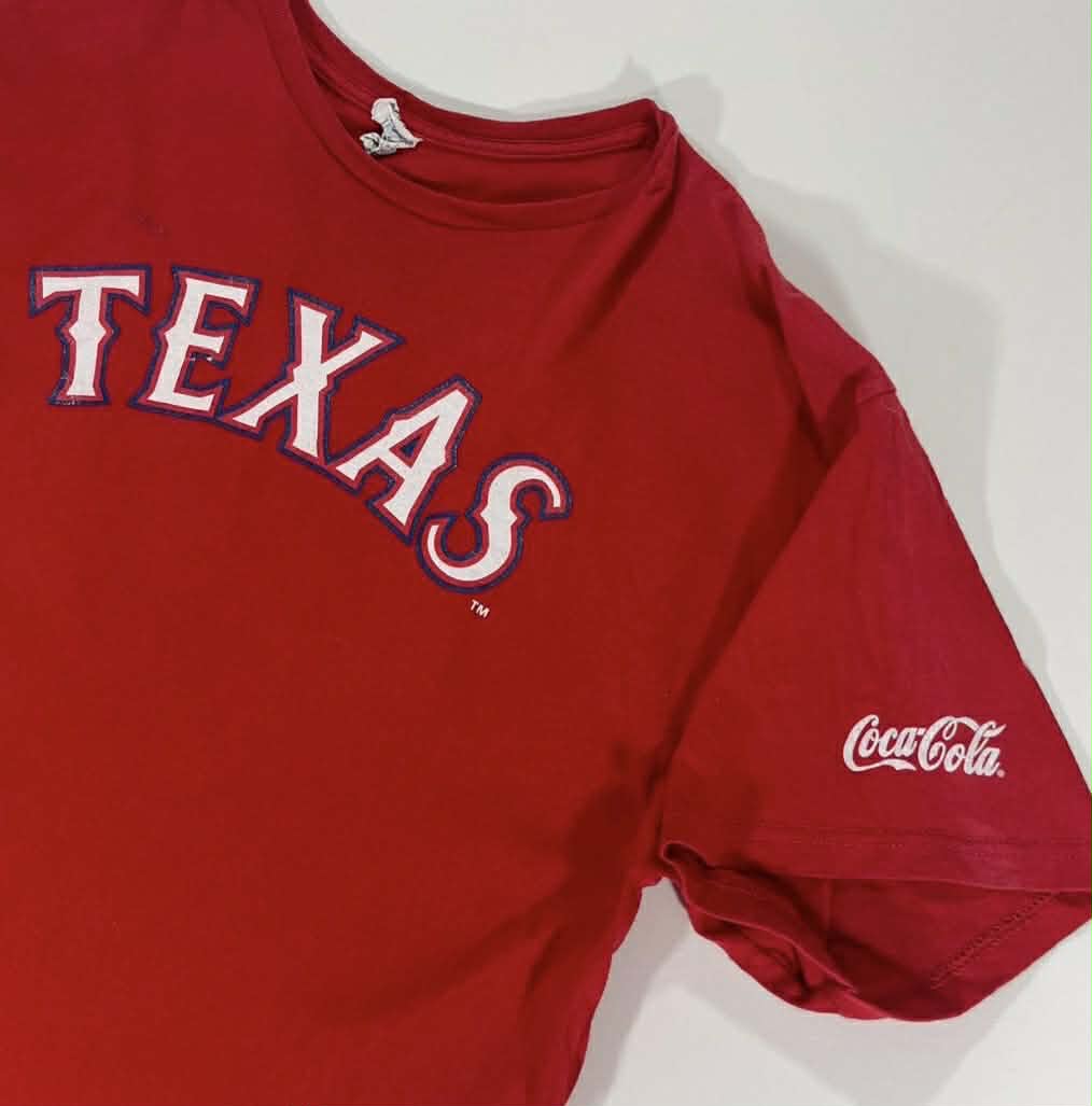 VINTAGE CHOO RED TEXAS RANGERS BASEBALL T-SHIRT (L-XL)