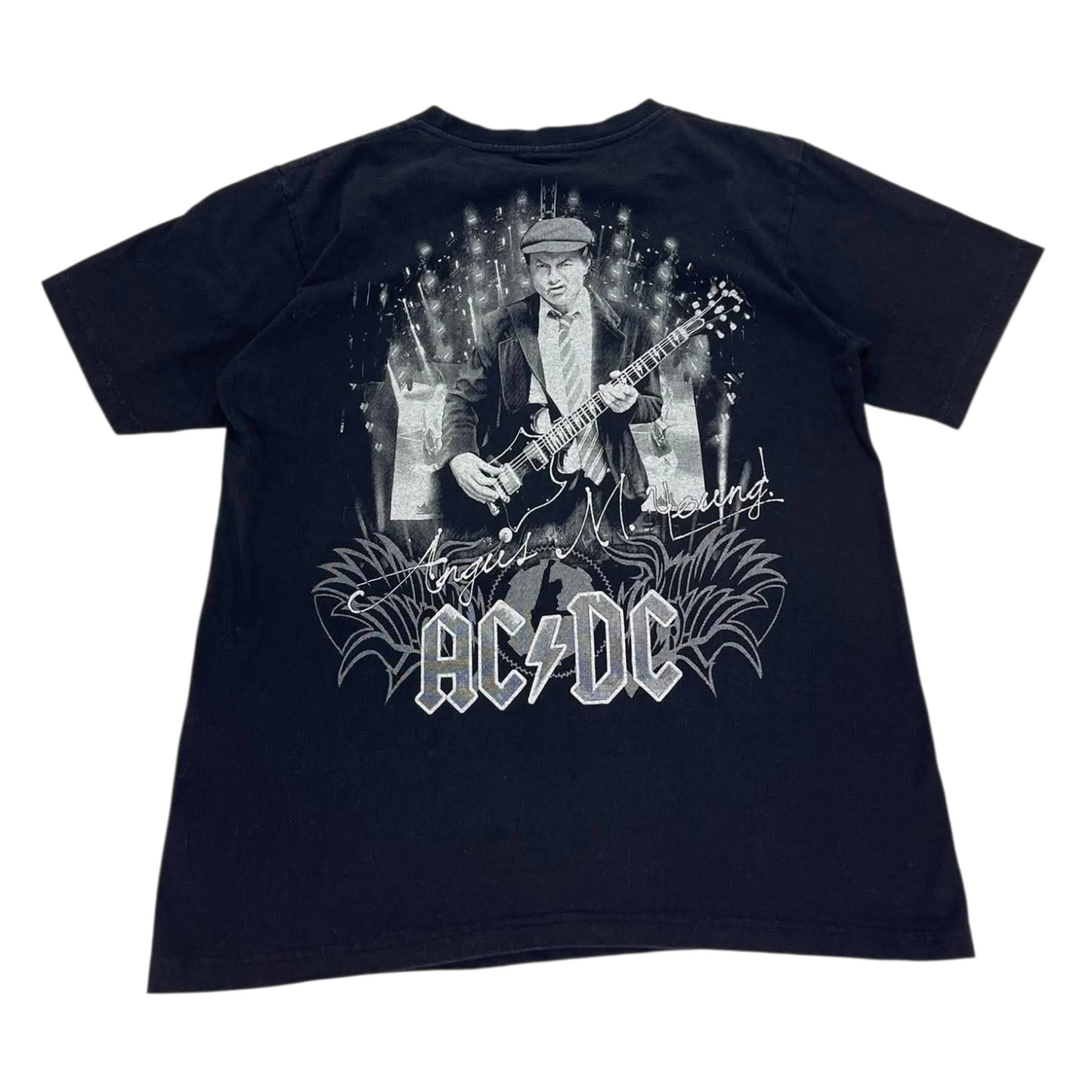 THAI AC/DC ANGUS YOUNG BLACK COTTON T-SHIRT (M)