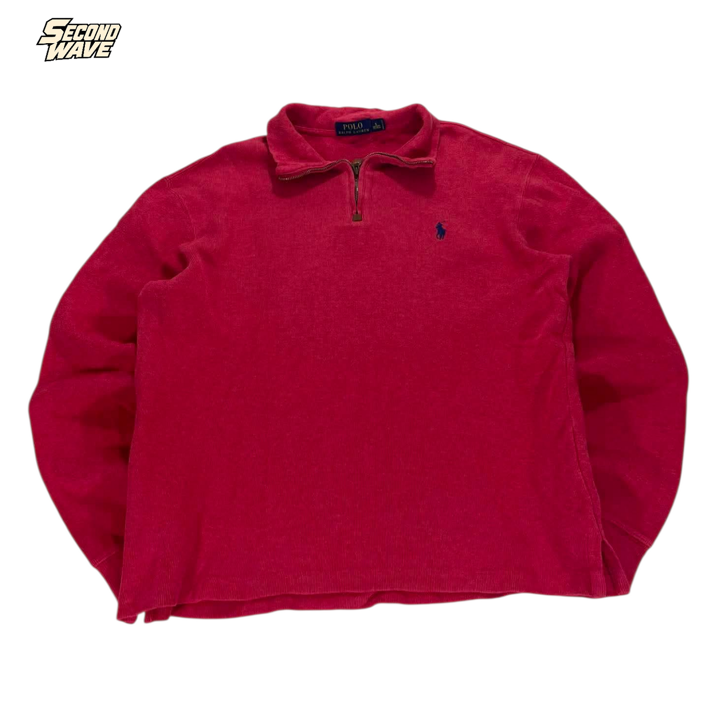 POLO RALPH LAUREN RED QUARTER ZIP (S)