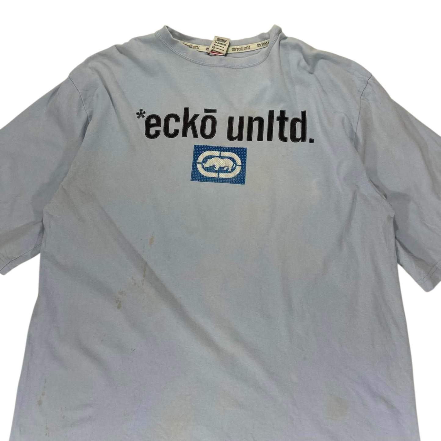 TRASHED ECKO UNLTD BLUE COTTON T-SHIRT (L)