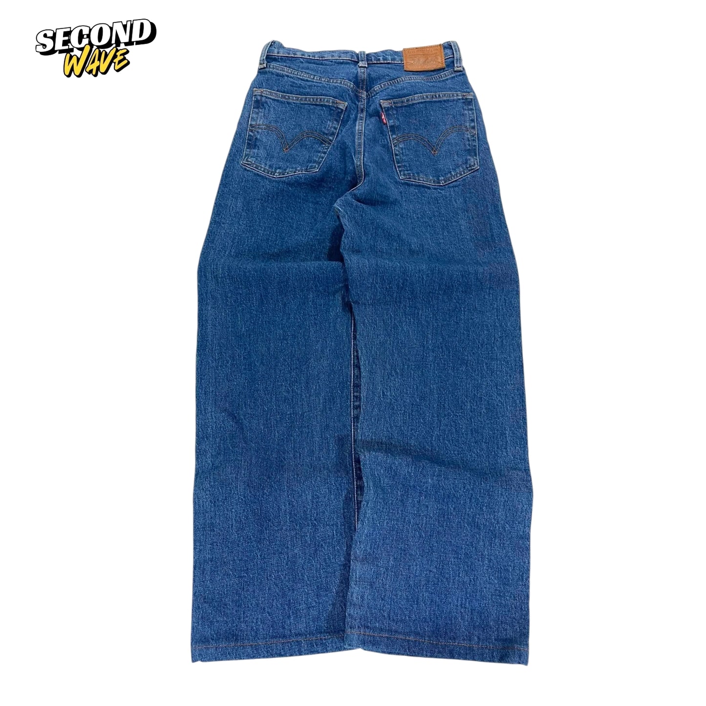 WOMENS LEVI'S RIBCAGE STRAIGHT BLUE JEANS (26)
