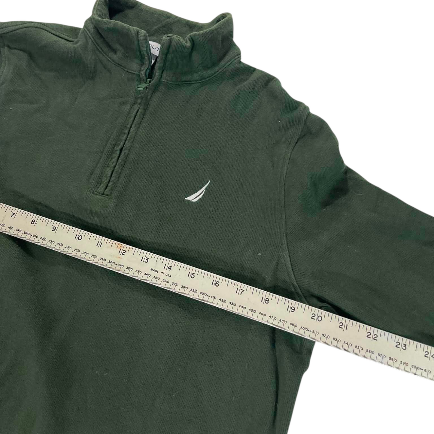 NAUTICA GREEN QUARTER ZIP (BEST FIT M)