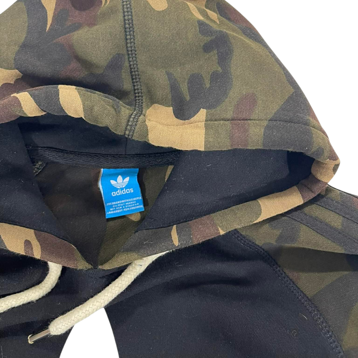 ADIDAS CAMO HOODIE WITH WHITE LOGO (M)