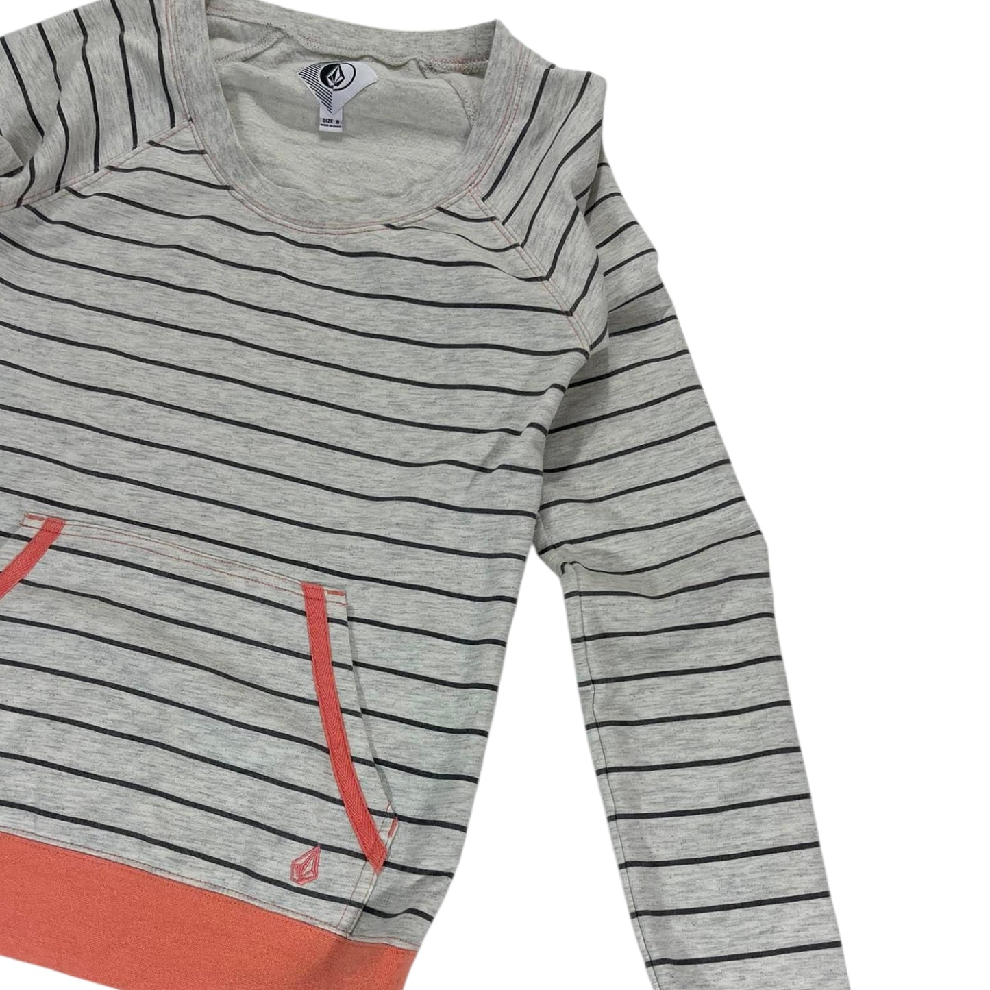 VOLCOM GREY STRIPED SWEATSHIRT (S)