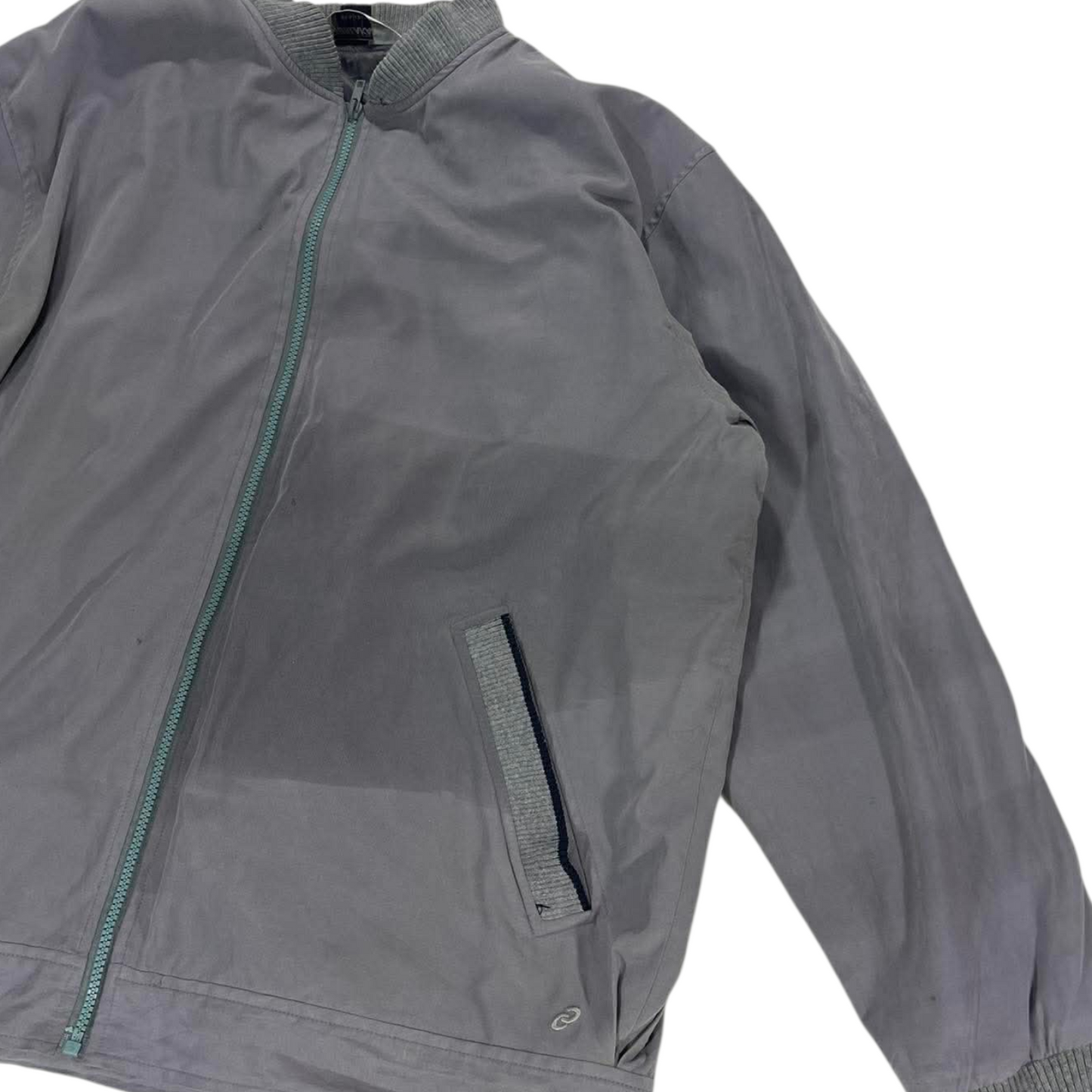 VINTAGE BREAKAWAY GREY WINDBREAKER JACKET (L)