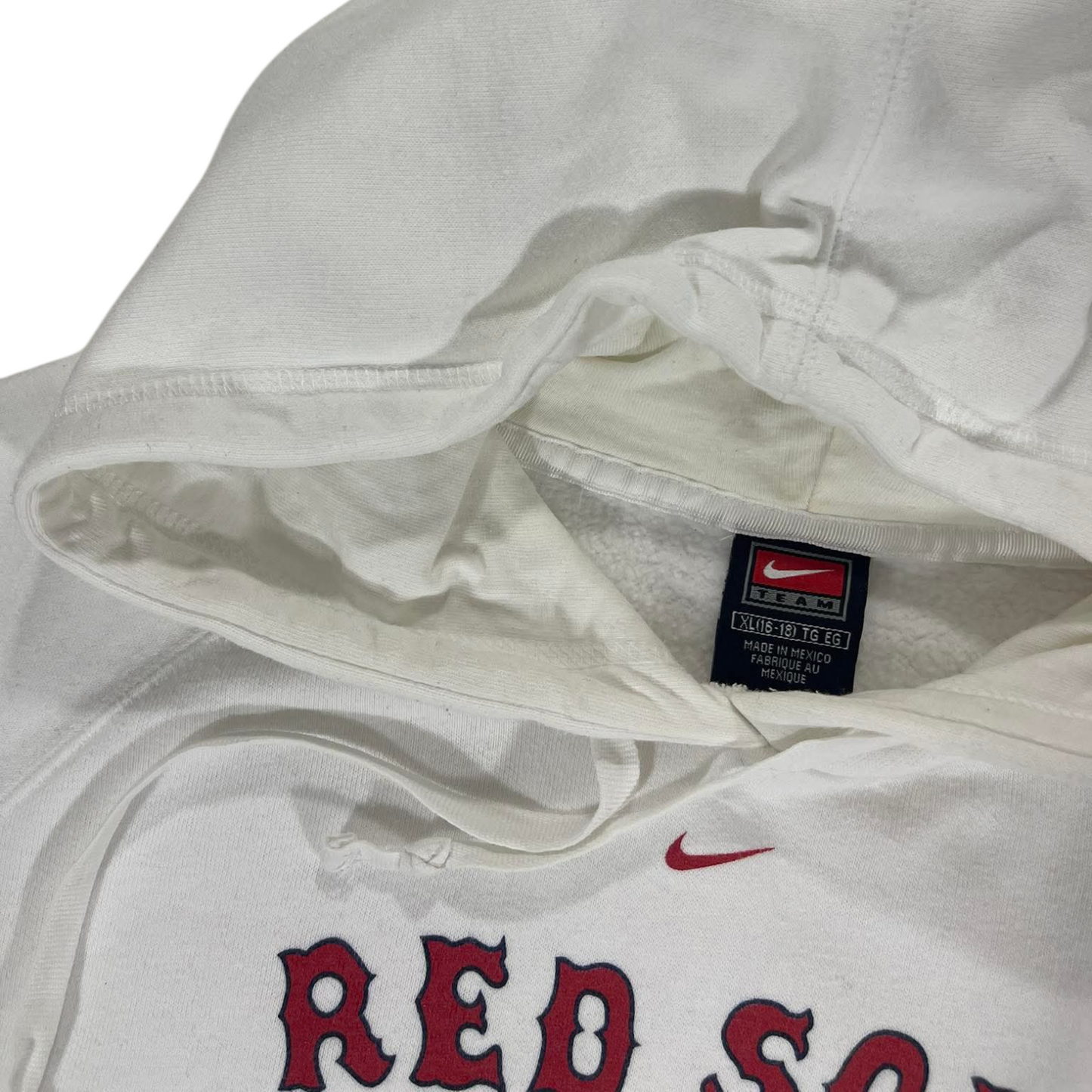 VINTAGE NIKE WHITE BOSTON RED SOX HOODIE (XL)