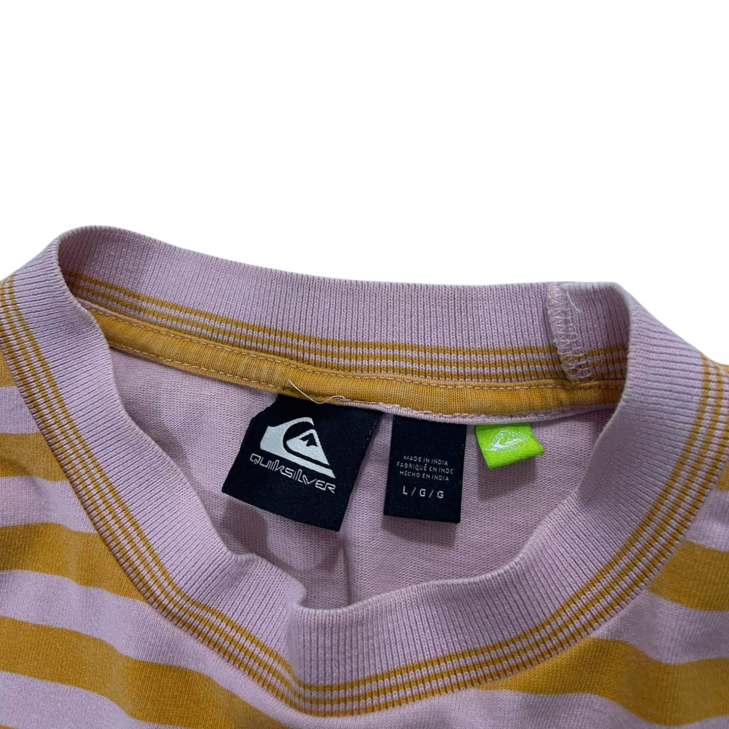 QUIKSILVER YELLOW STRIPED CREWNECK (L)