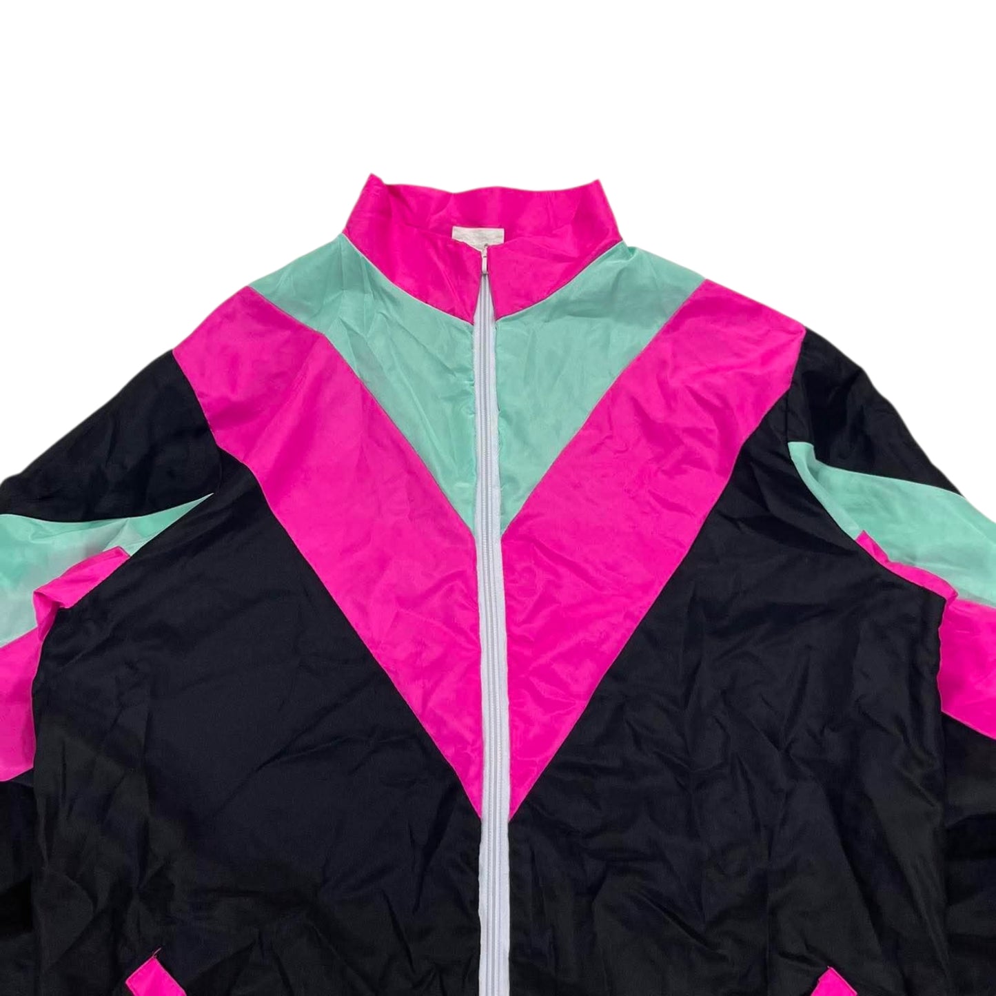 MODERN LIGHTWEIGHT BLACK & PINK WINDBREAKER (M)