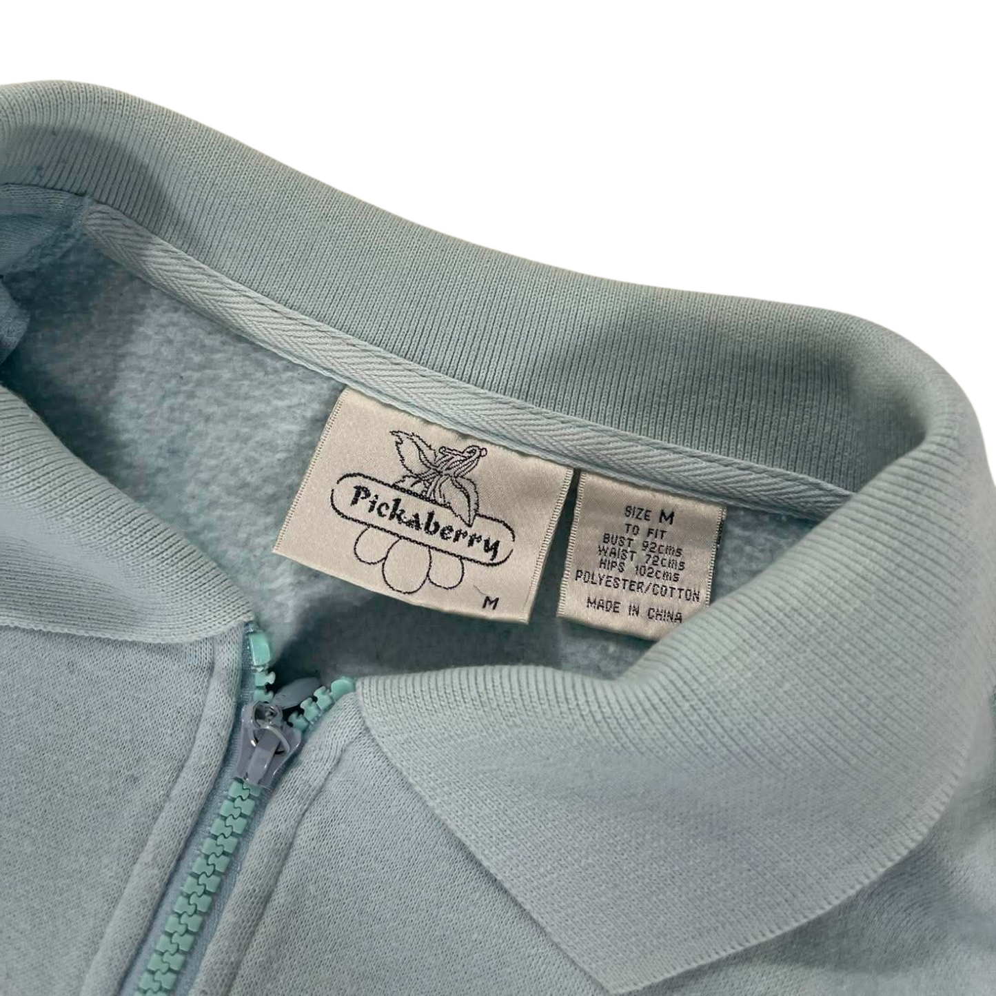 EMBROIDERED PICKABERRY BLUE QUARTER ZIP (M)
