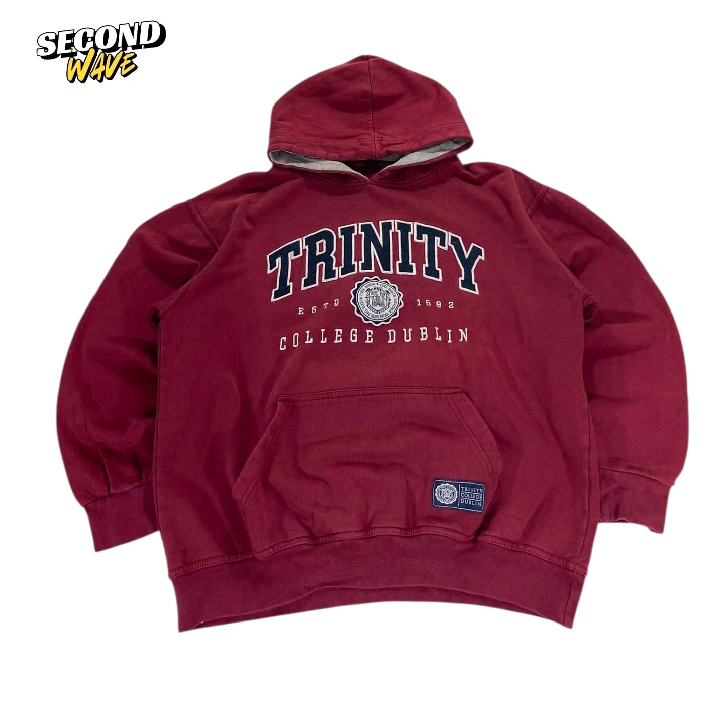 VINTAGE TRINITY COLLEGE DUBLIN BURGUNDY HOODIE (M)