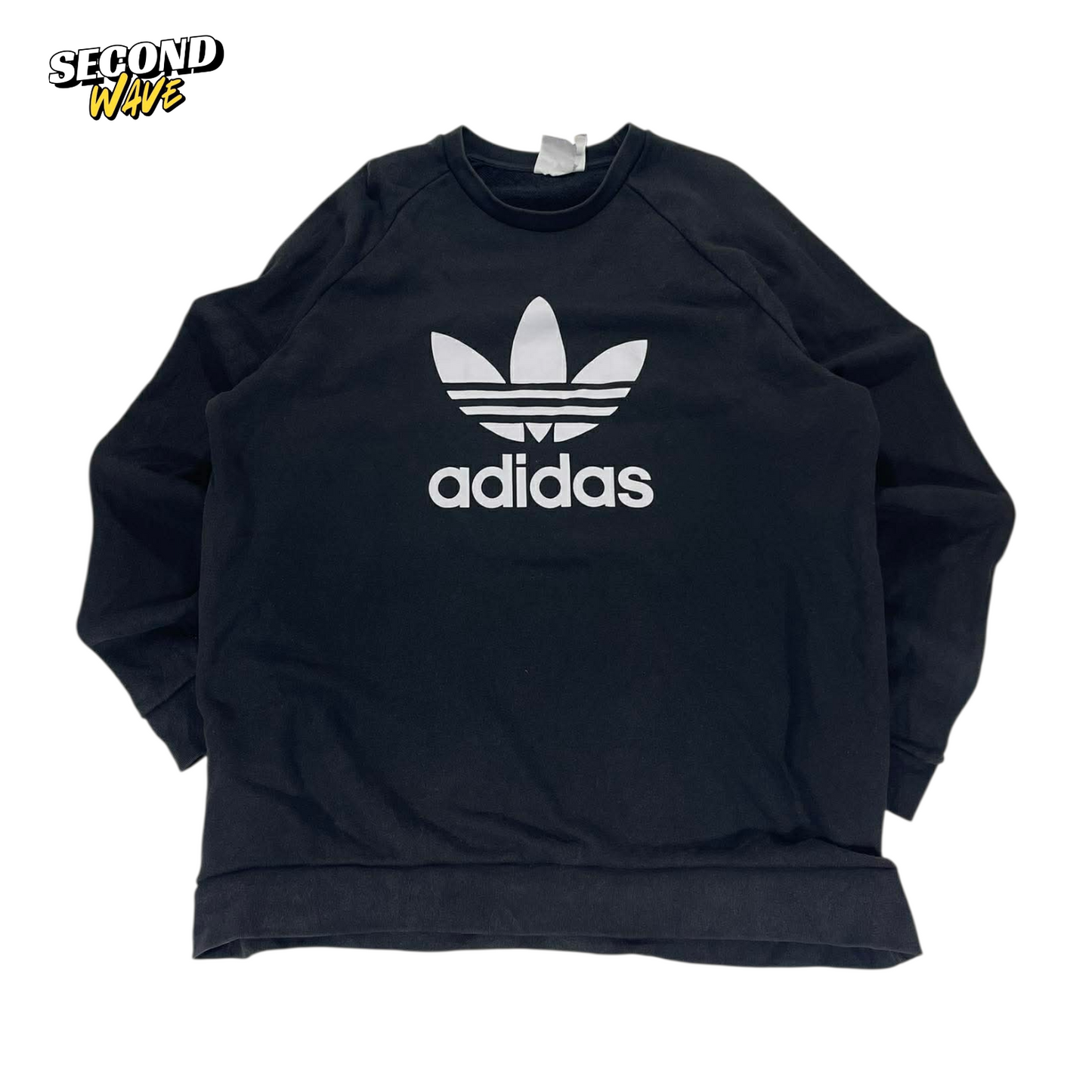 CLASSIC ADIDAS BLACK CREWNECK SWEATSHIRT (XL)