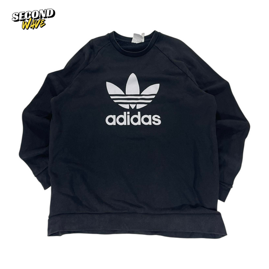 CLASSIC ADIDAS BLACK CREWNECK SWEATSHIRT (XL)