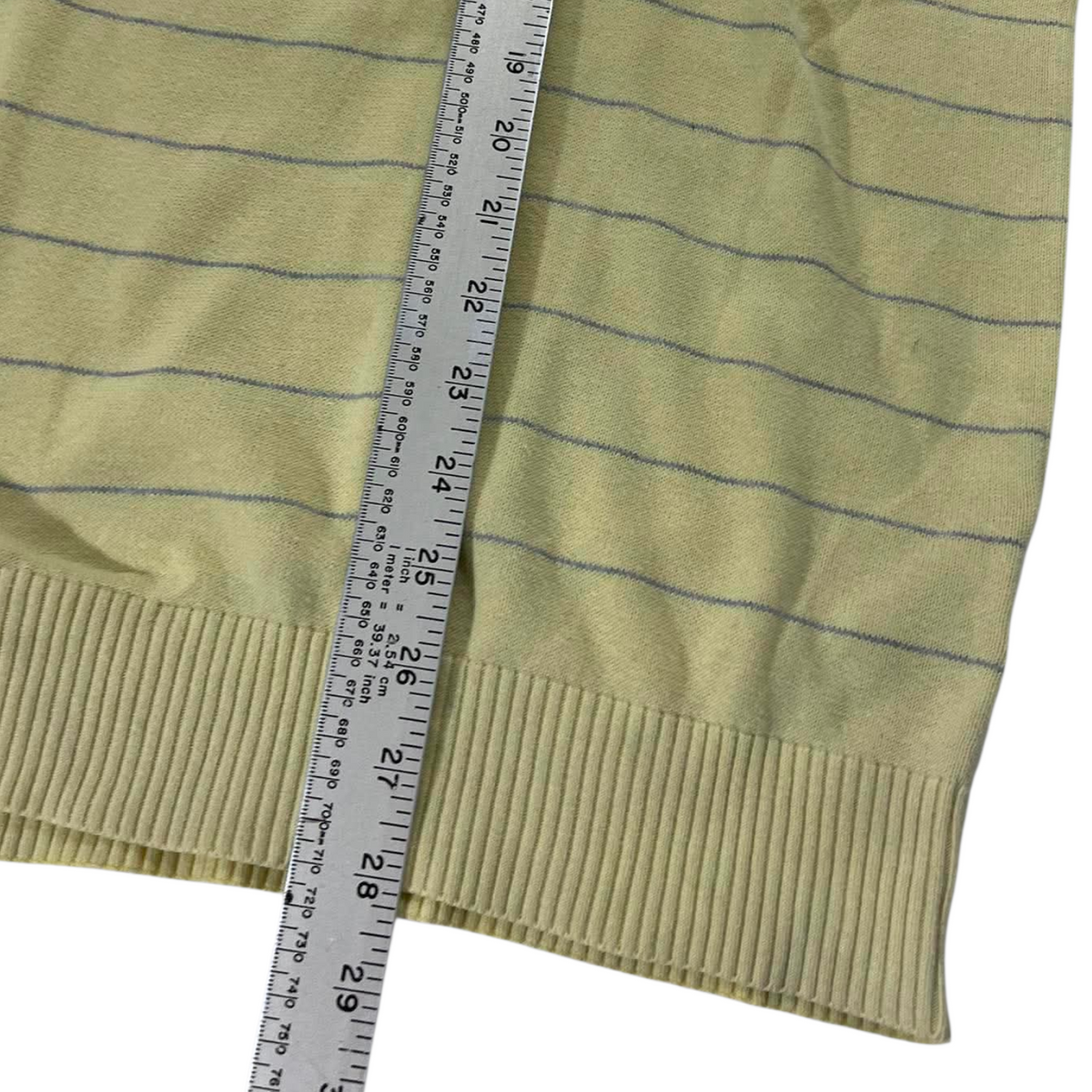 TOMMY YELLOW STRIPED V LONG SLEEVE (BEST FIT LARGE)