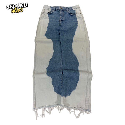 ZARA BLUE & WHITE TIE-DYE DENIM (UK 28)