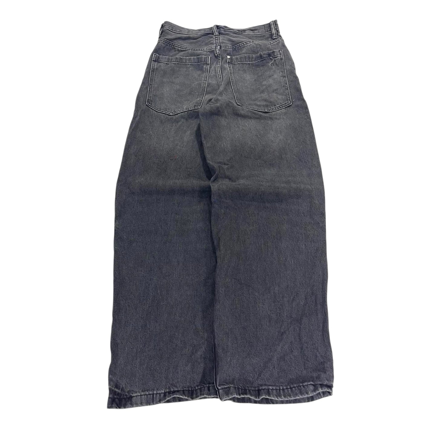 BLACK WIDE LEG BAGGY JEANS (30)