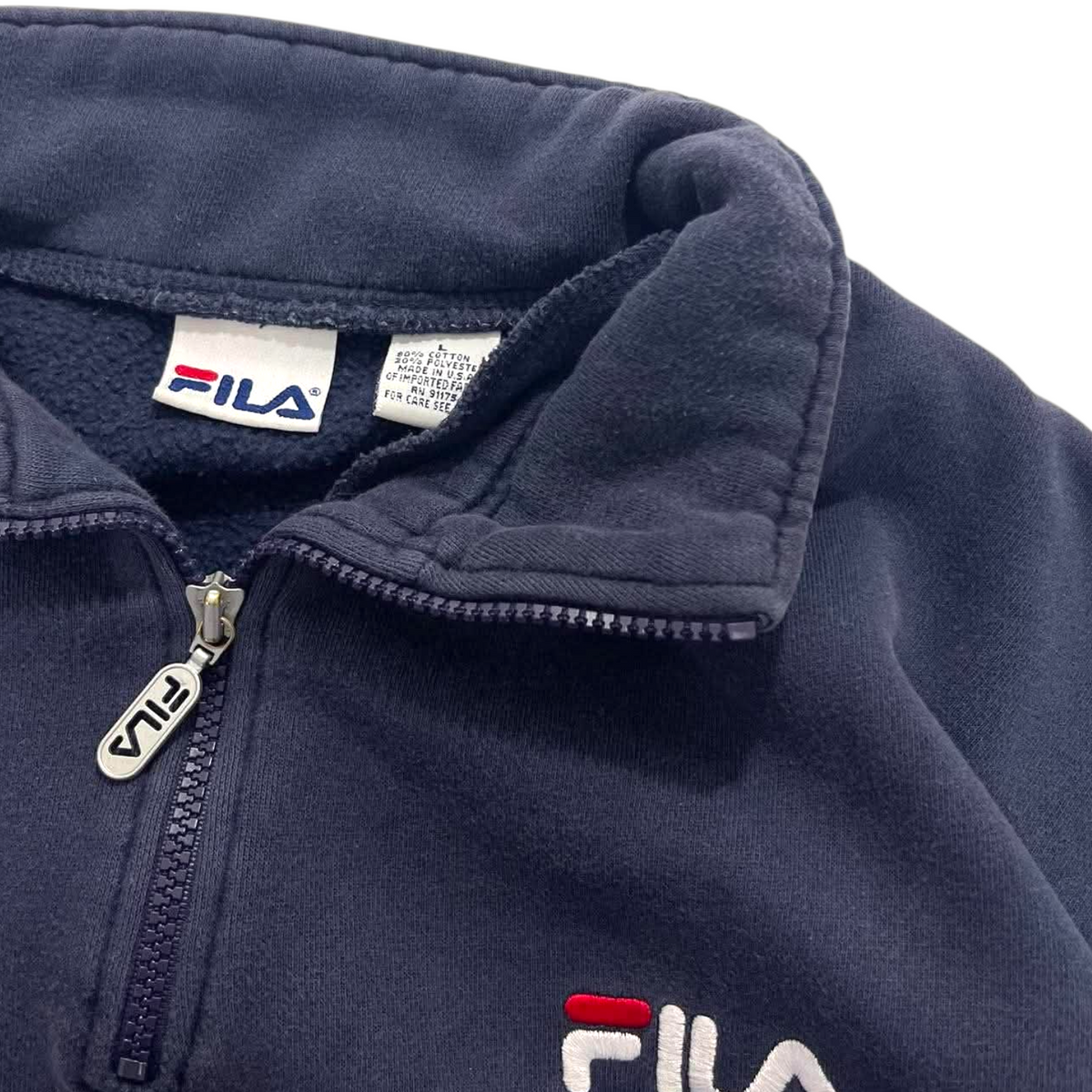 VINTAGE FILA BLUE QUARTER ZIP (L)