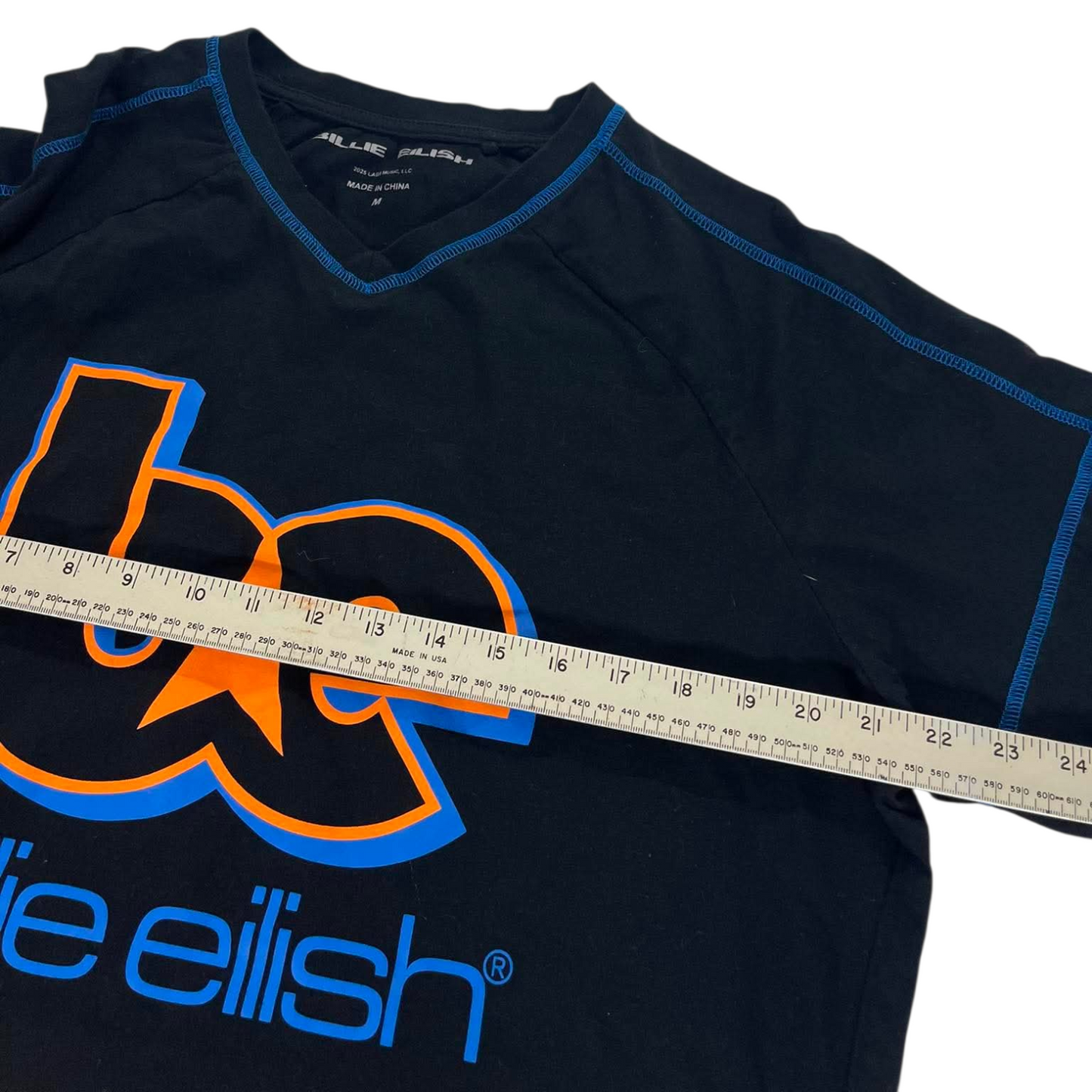 BILLIE EILISH BLACK & BLUE T-SHIRT (M)