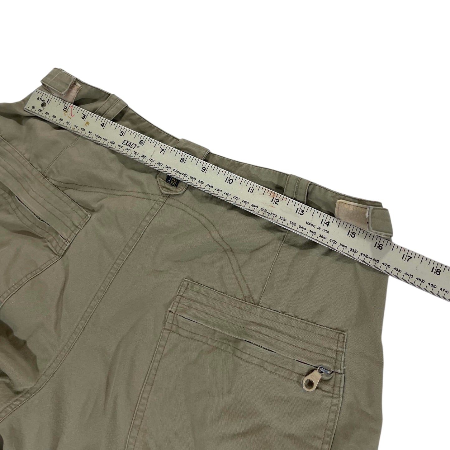 Y2K KHAKI BAGGY CARGO PANTS (32")