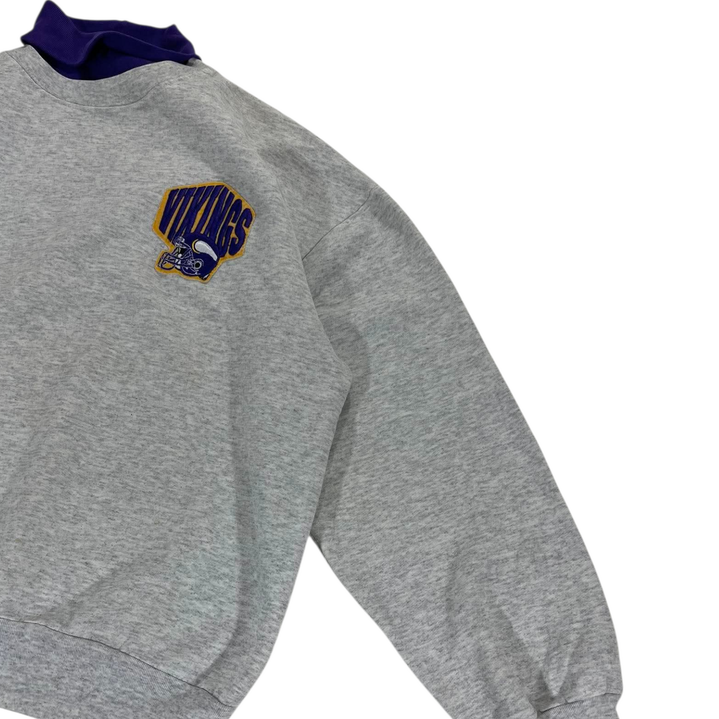 VINTAGE NFL MINNESOTA VIKINGS GREY CREWNECK SWEATSHIRT (L)