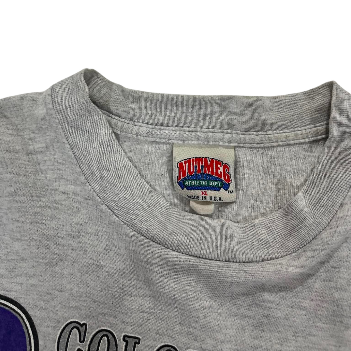 90S NUTMEG TRASHED COLORADO ROCKIES GREY BASEBALL TEE (M)