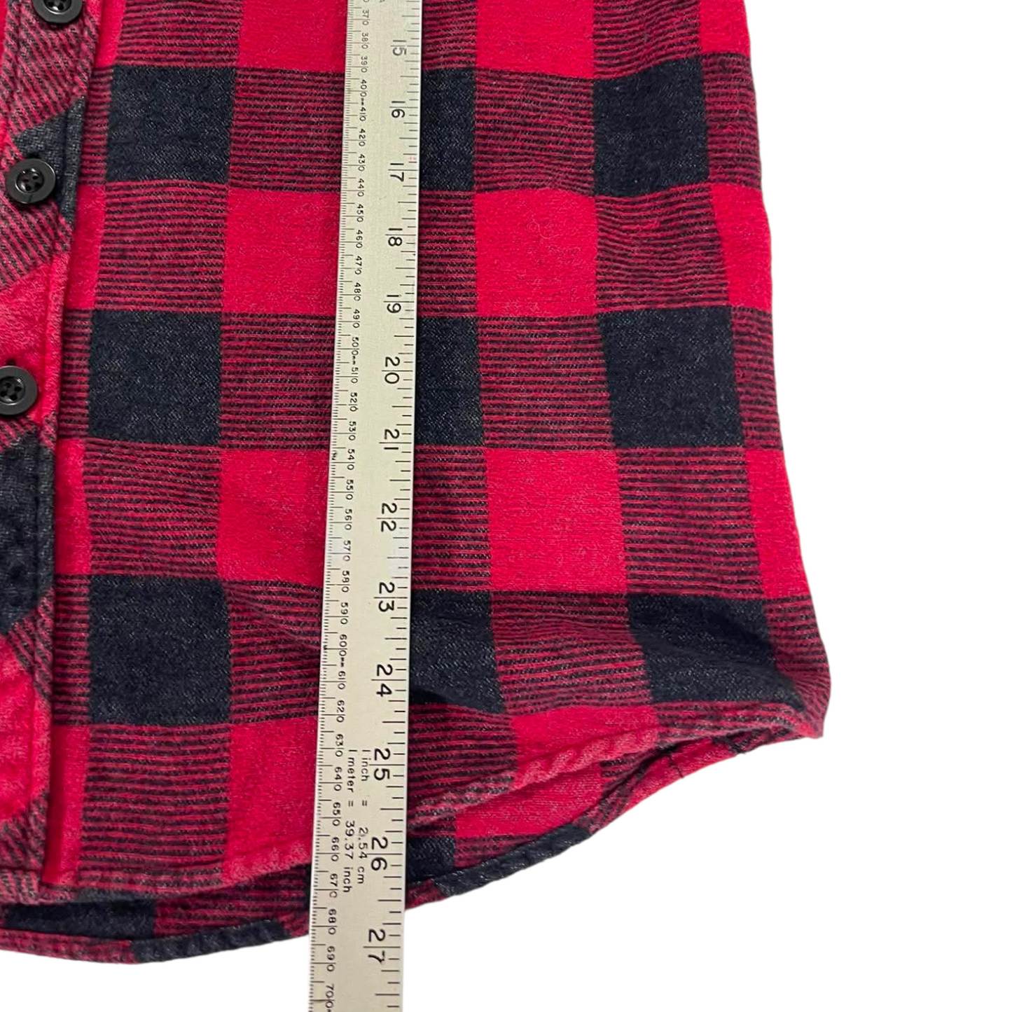 VINTAGE DICKIES RED & BLACK PLAID SHIRT (M-L)