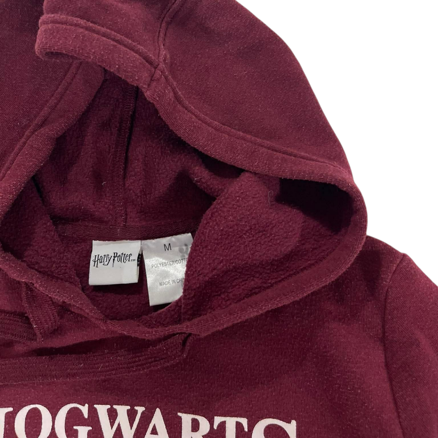 HARRY POTTER BURGUNDY HOGWARTS SCHOOL OF WITCHCRAFT & WIZARDY HOODIE (M)