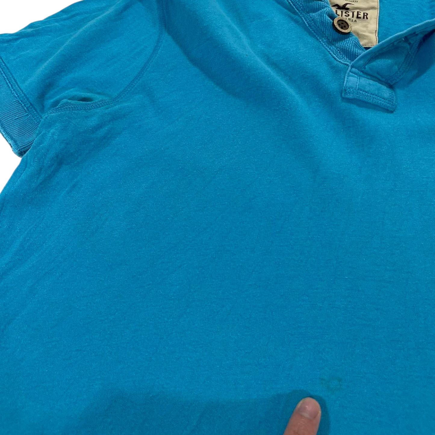 Y2K HOLLISTER BLUE POLO SHIRT (M)