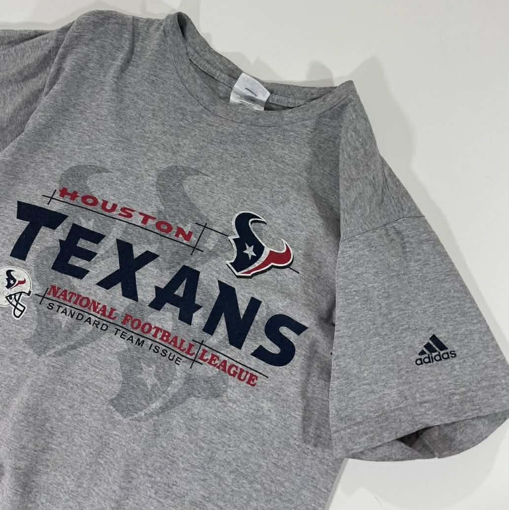 VINTAGE ADIDAS HOUSTON TEXANS GREY T-SHIRT (L)