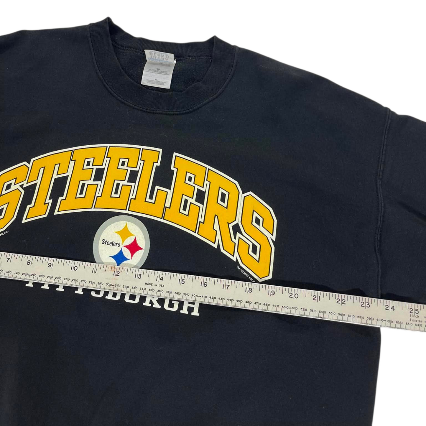 VITAGE PITTSBURGH STEELERS NAVY CREWNECK SWEATSHIRT (XL)