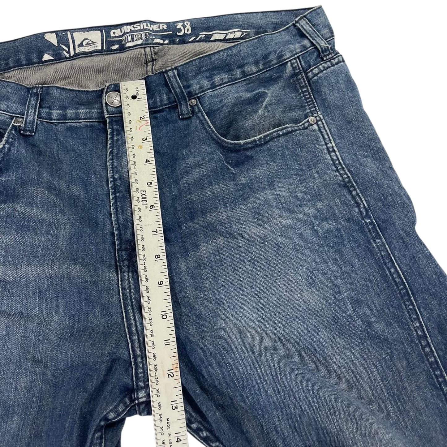 VINTAGE QUICKSILVER BAGGY BLUE DENIM JEANS WITH A RELAXED FIT (38)